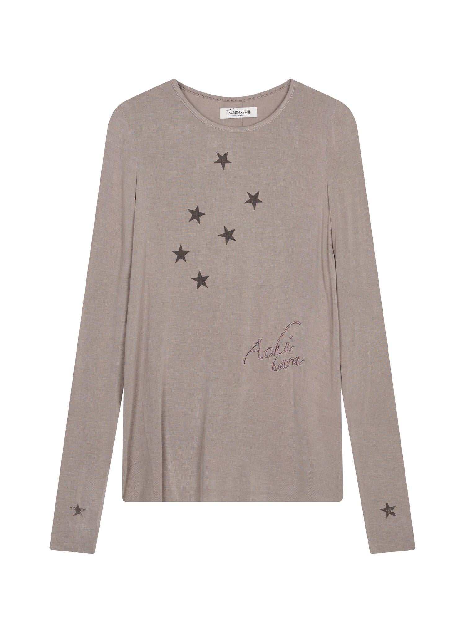Achihara Starry Sunscreen Print Knit Tee