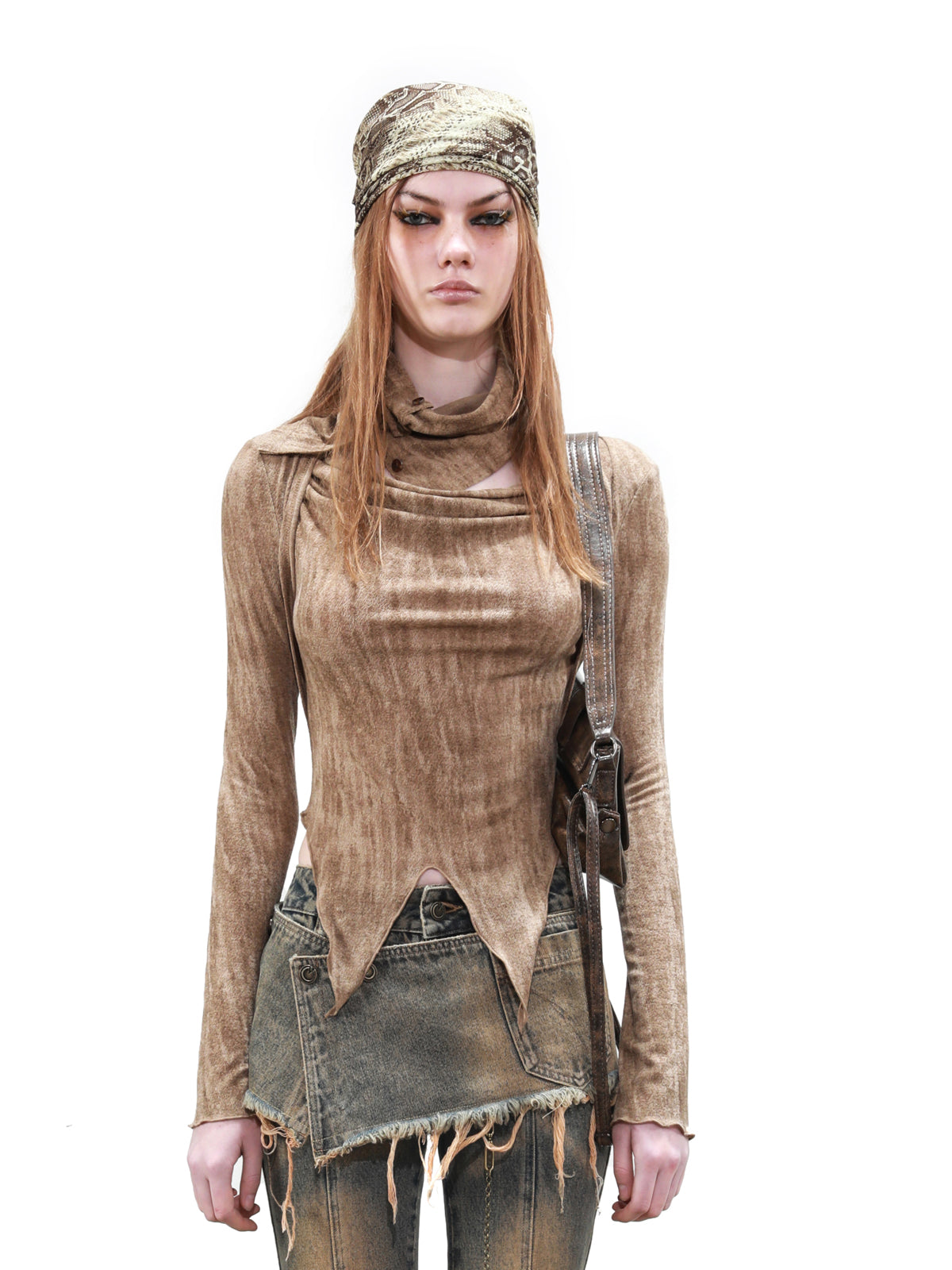 UpdateNN NORTH NODE Detachable Cowl Butterfly Knit Tee