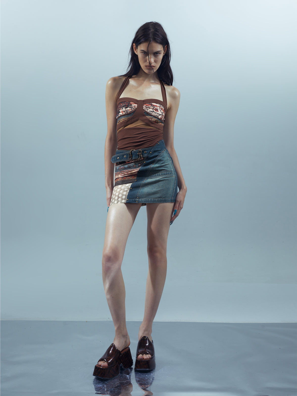 NN NORTH NODE Ethereal Threads Illusion Neckline Gown