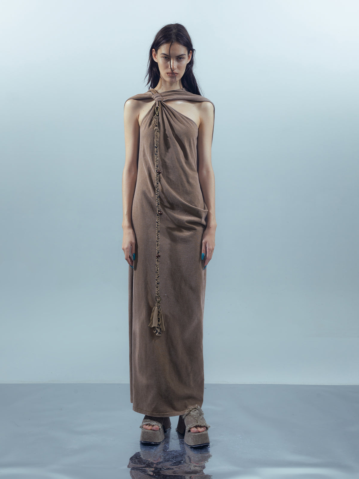 UpdateNN NORTH NODE Piscean Mirage Ethereal Threads Washed Tie Dye V-neck Dress