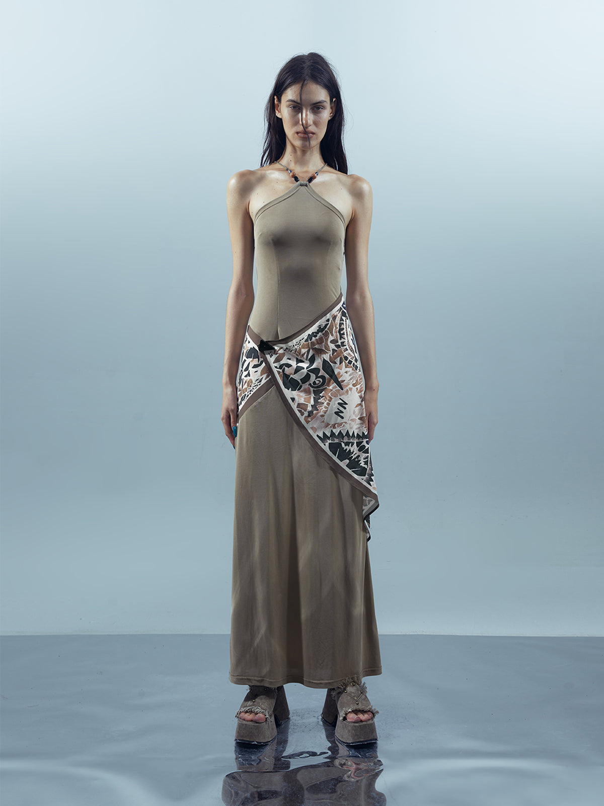 NN NORTH NODE Piscean Loom Ethereal Threads Backless Beaded Gown