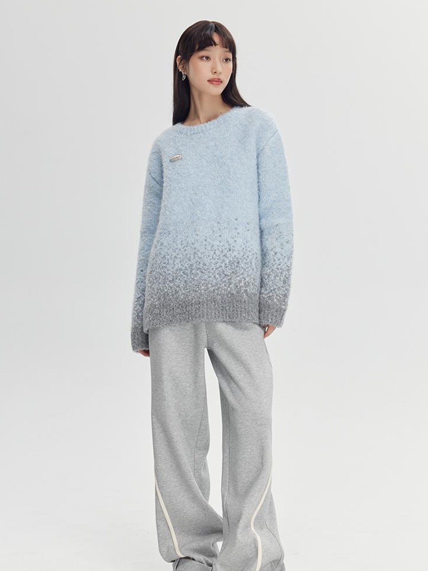 DIDDI MODA Colorblock Relaxed Jogger Pants With Adjustable Hem High Waist