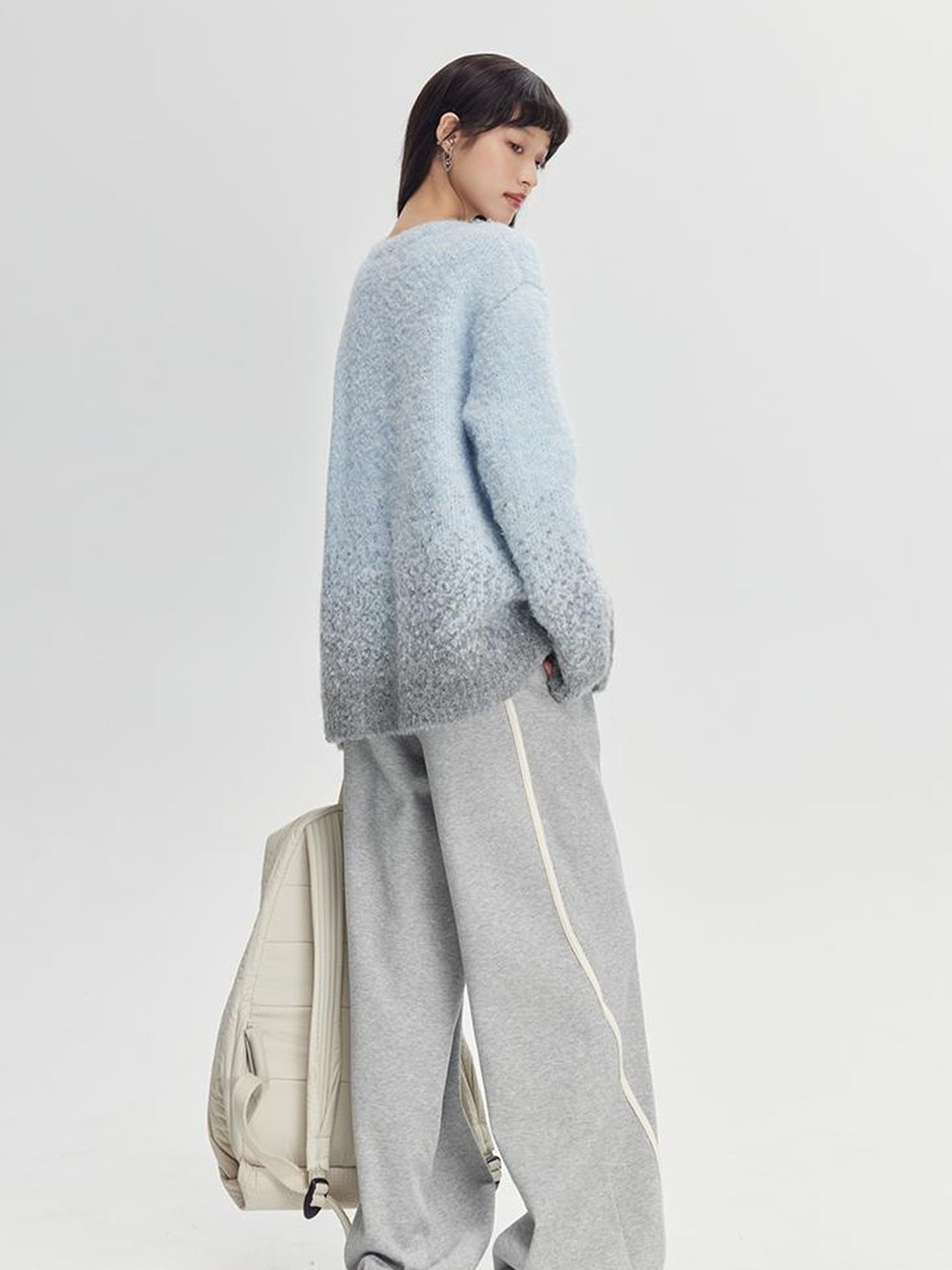 DIDDI MODA Colorblock Relaxed Jogger Pants With Adjustable Hem High Waist