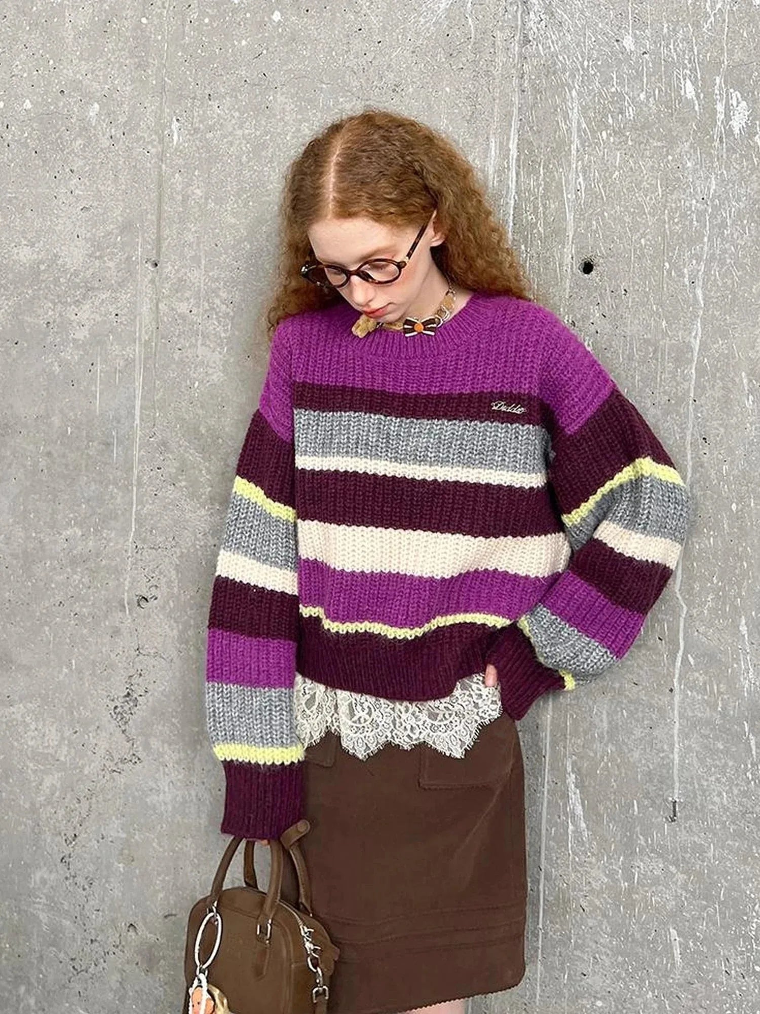 Colorblock Stripe Oversized Sweater