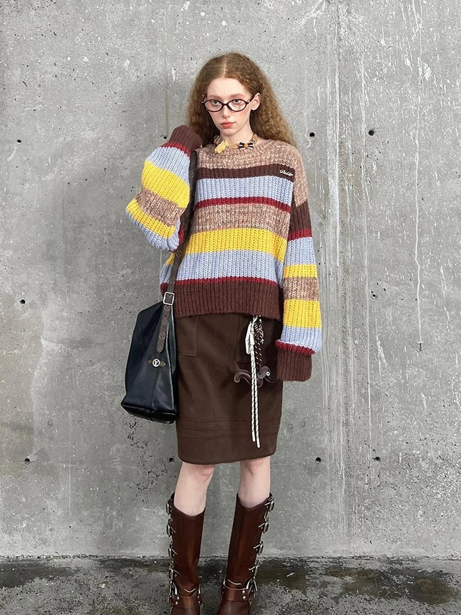 Colorblock Stripe Oversized Sweater
