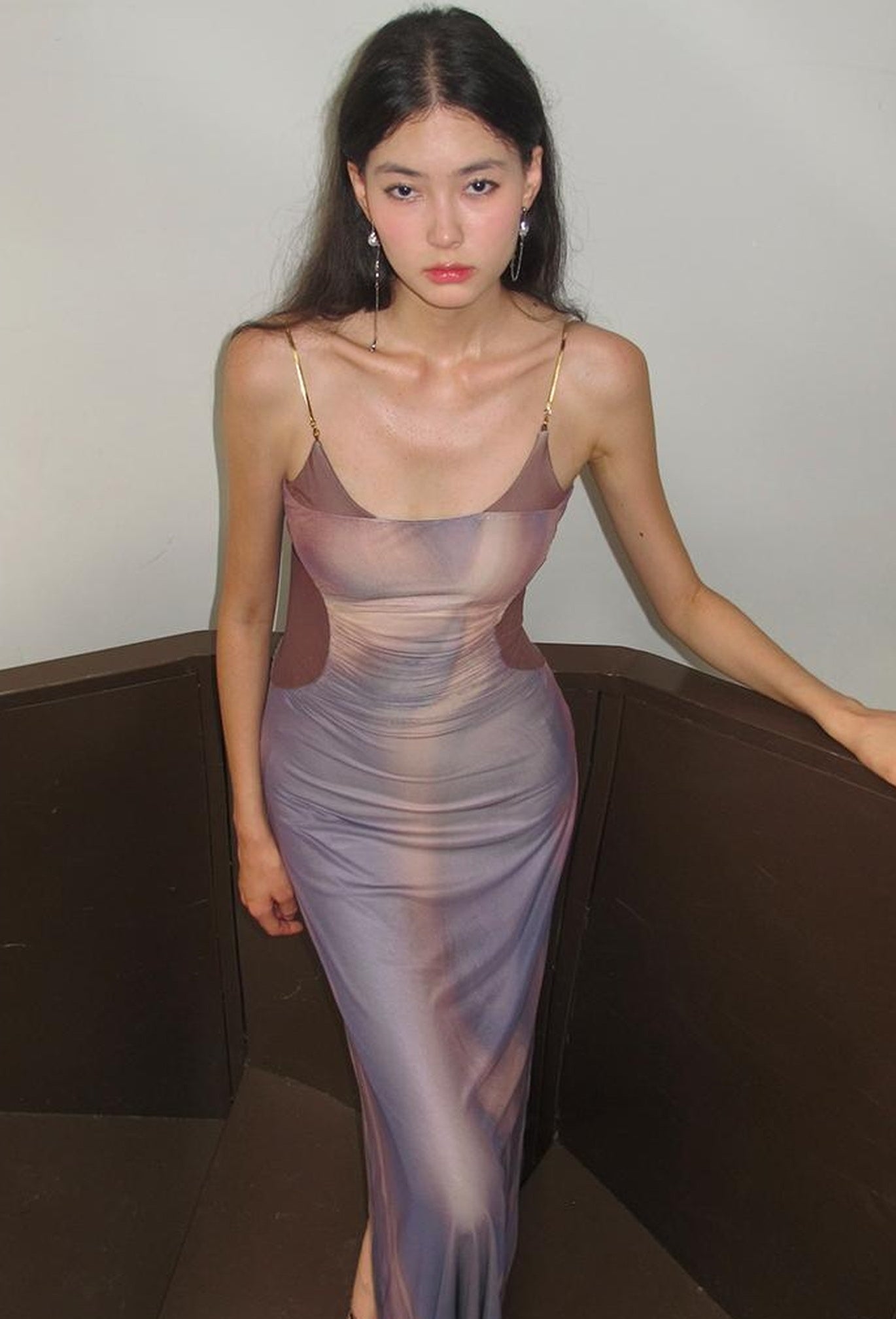 OfAkiva Colorful Off-Shoulder Strappy Island City Painting Dresses