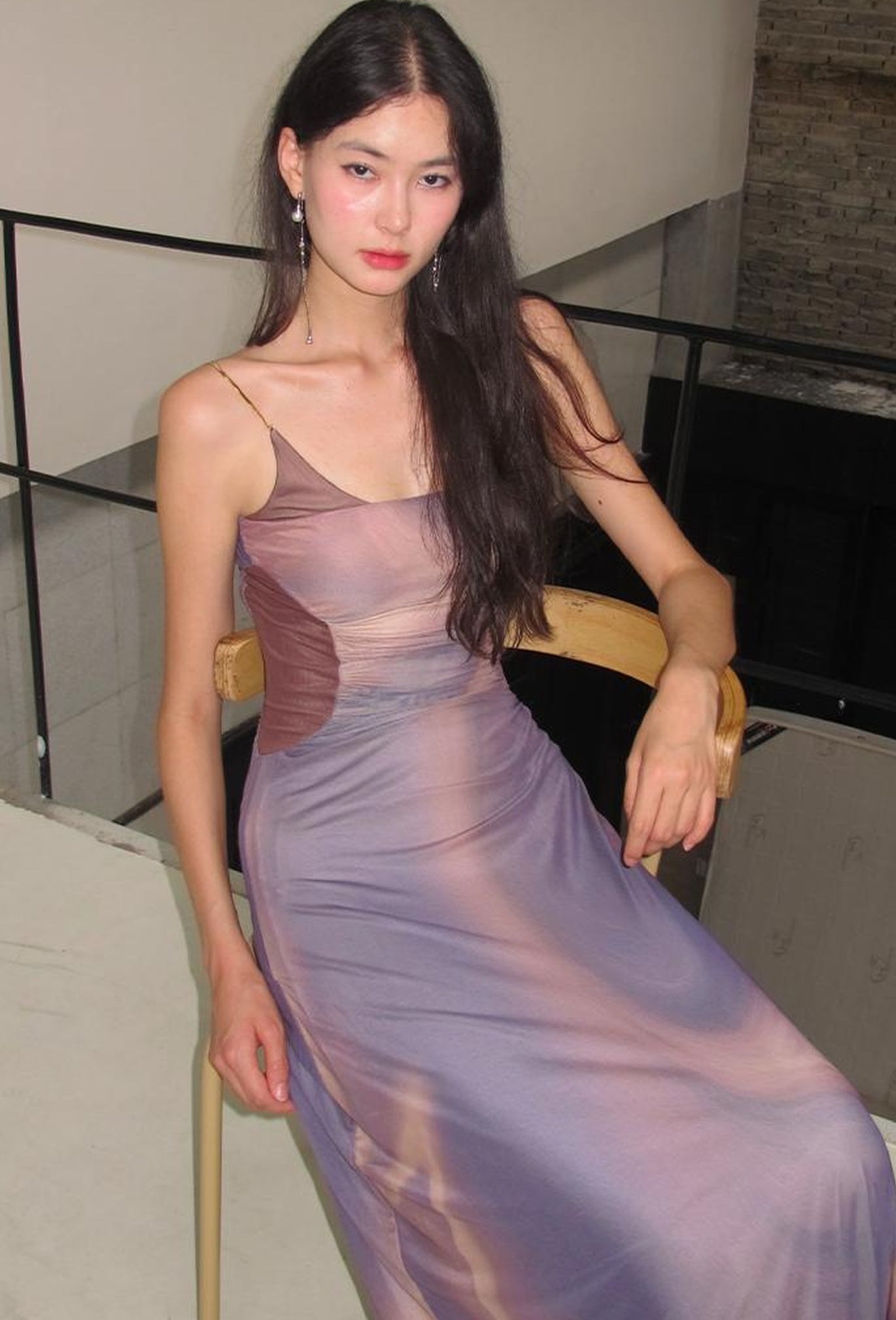 OfAkiva Colorful Off-Shoulder Strappy Island City Painting Dresses