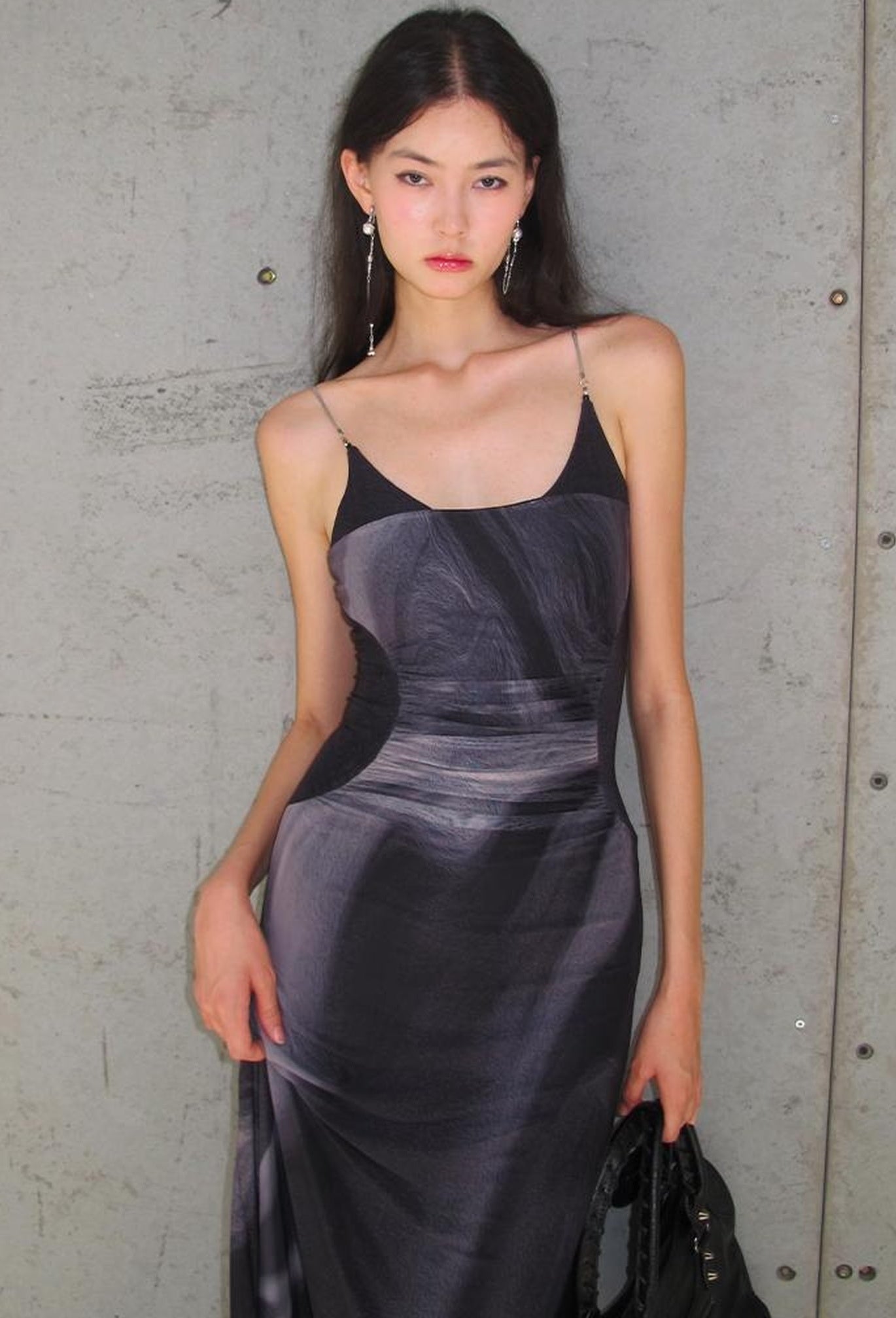 OfAkiva Colorful Off-Shoulder Strappy Island City Painting Dresses