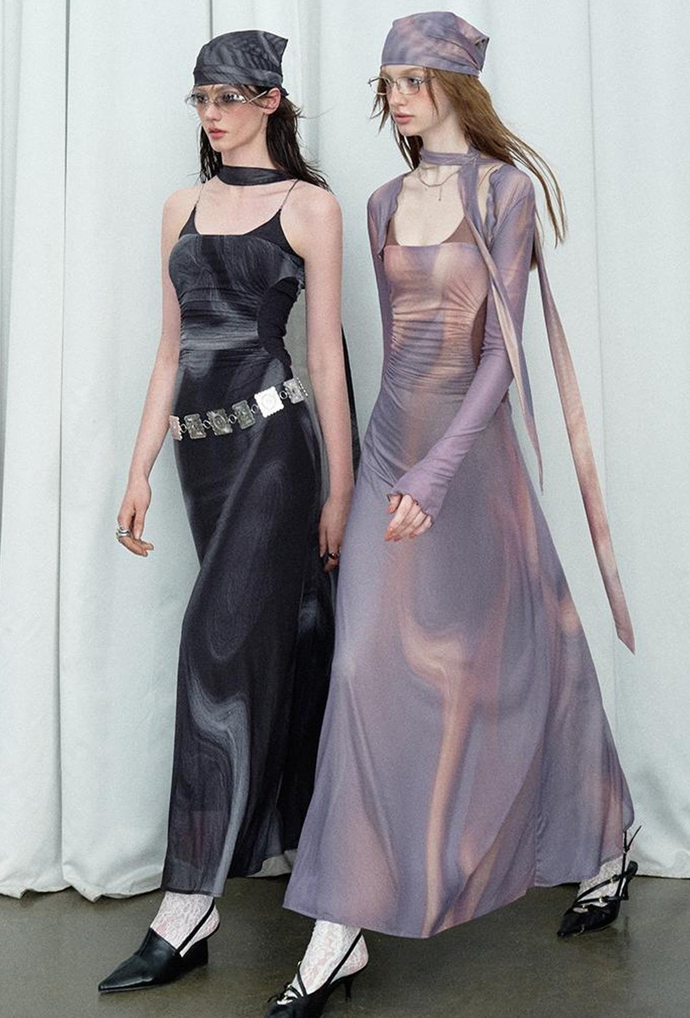 OfAkiva Colorful Off-Shoulder Strappy Island City Painting Dresses