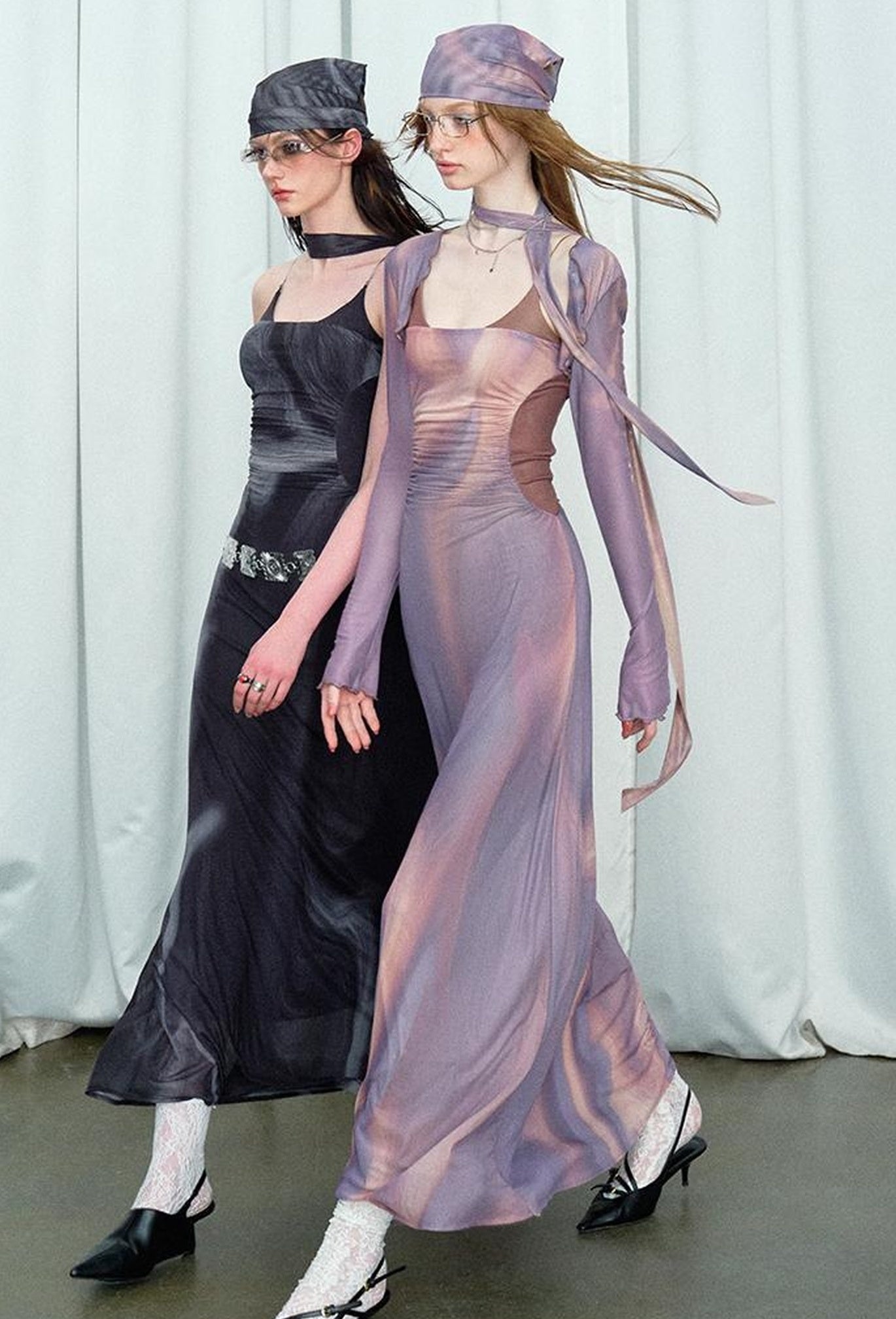 OfAkiva Colorful Off-Shoulder Strappy Island City Painting Dresses