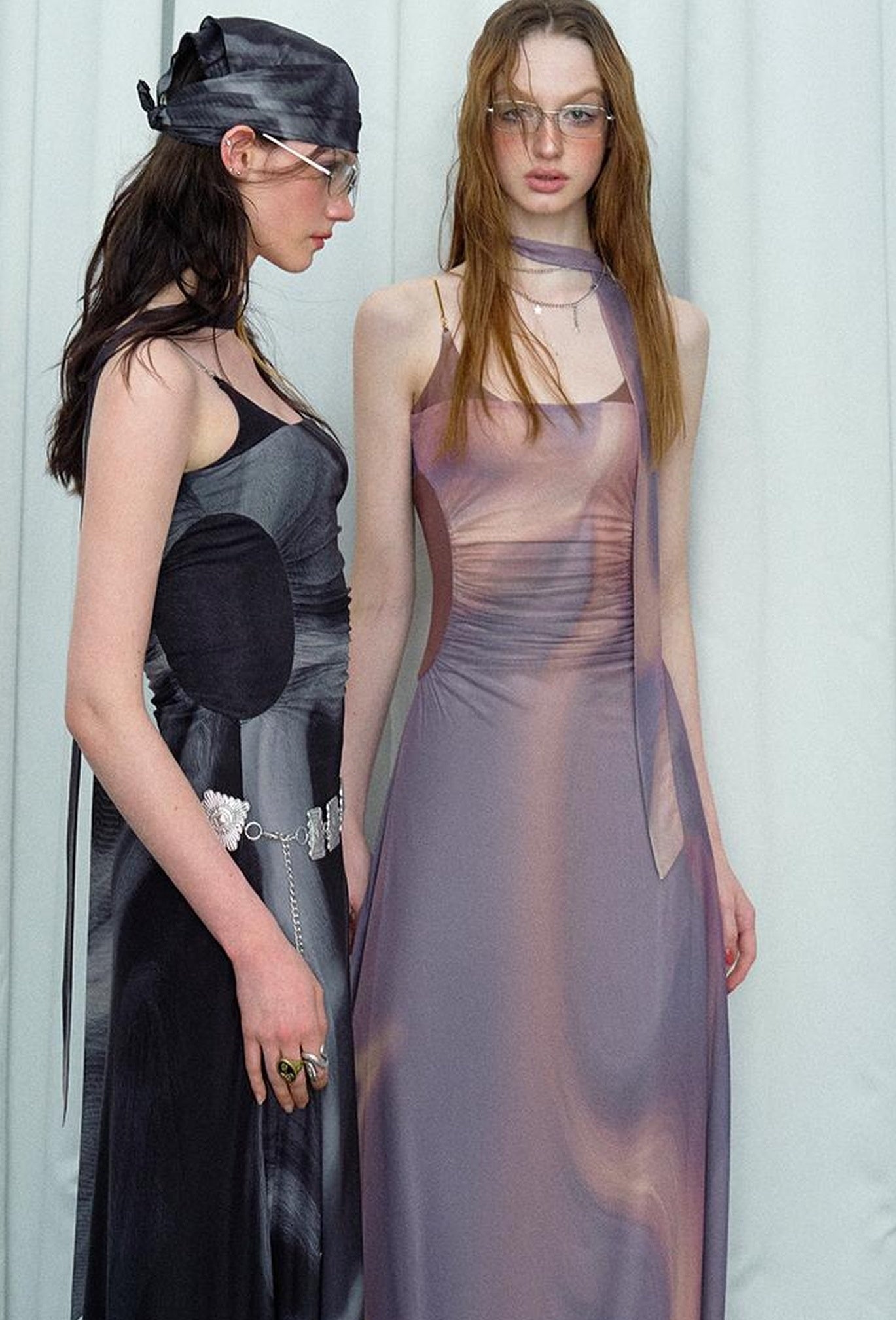 OfAkiva Colorful Off-Shoulder Strappy Island City Painting Dresses