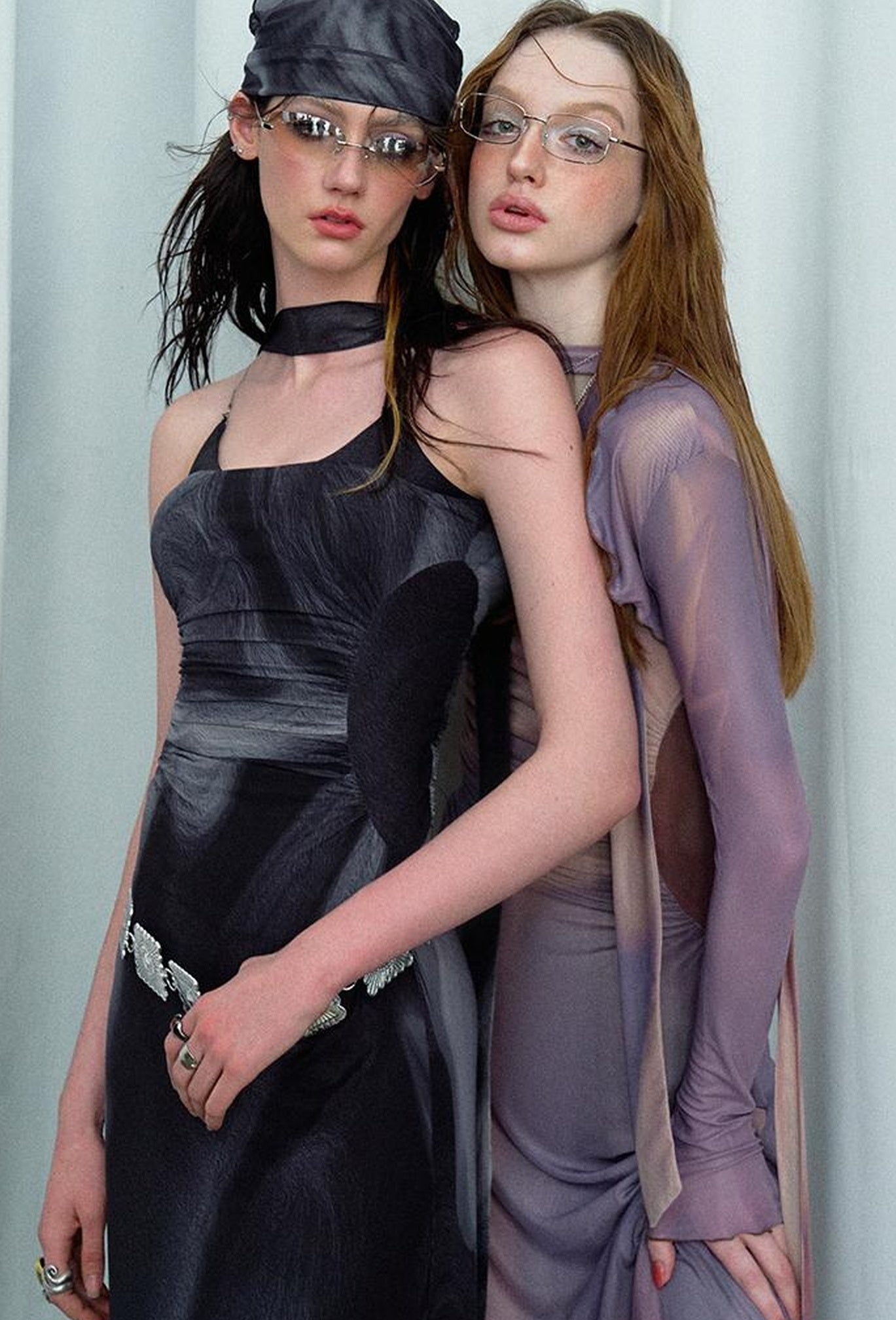 OfAkiva Colorful Off-Shoulder Strappy Island City Painting Dresses