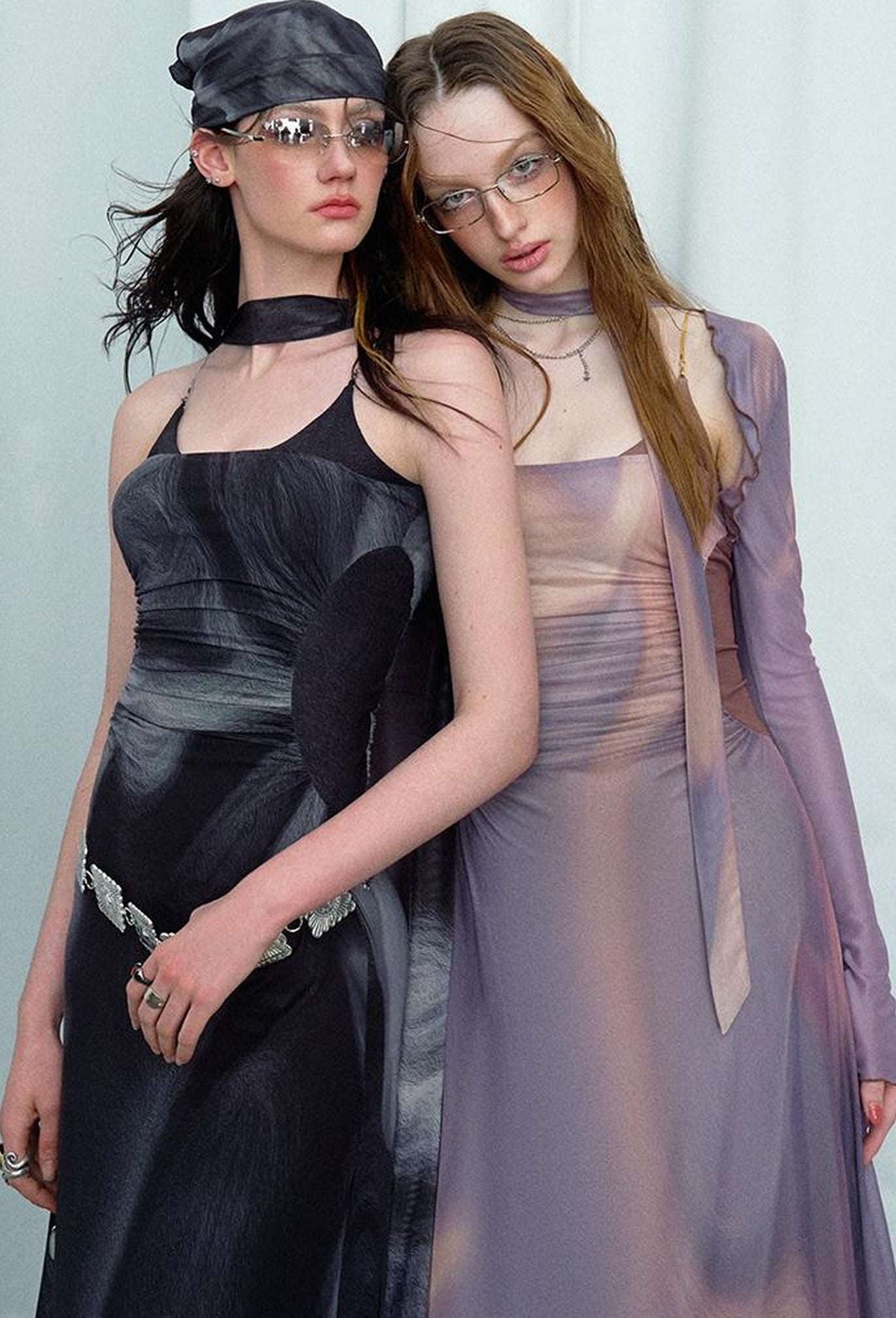 OfAkiva Colorful Off-Shoulder Strappy Island City Painting Dresses