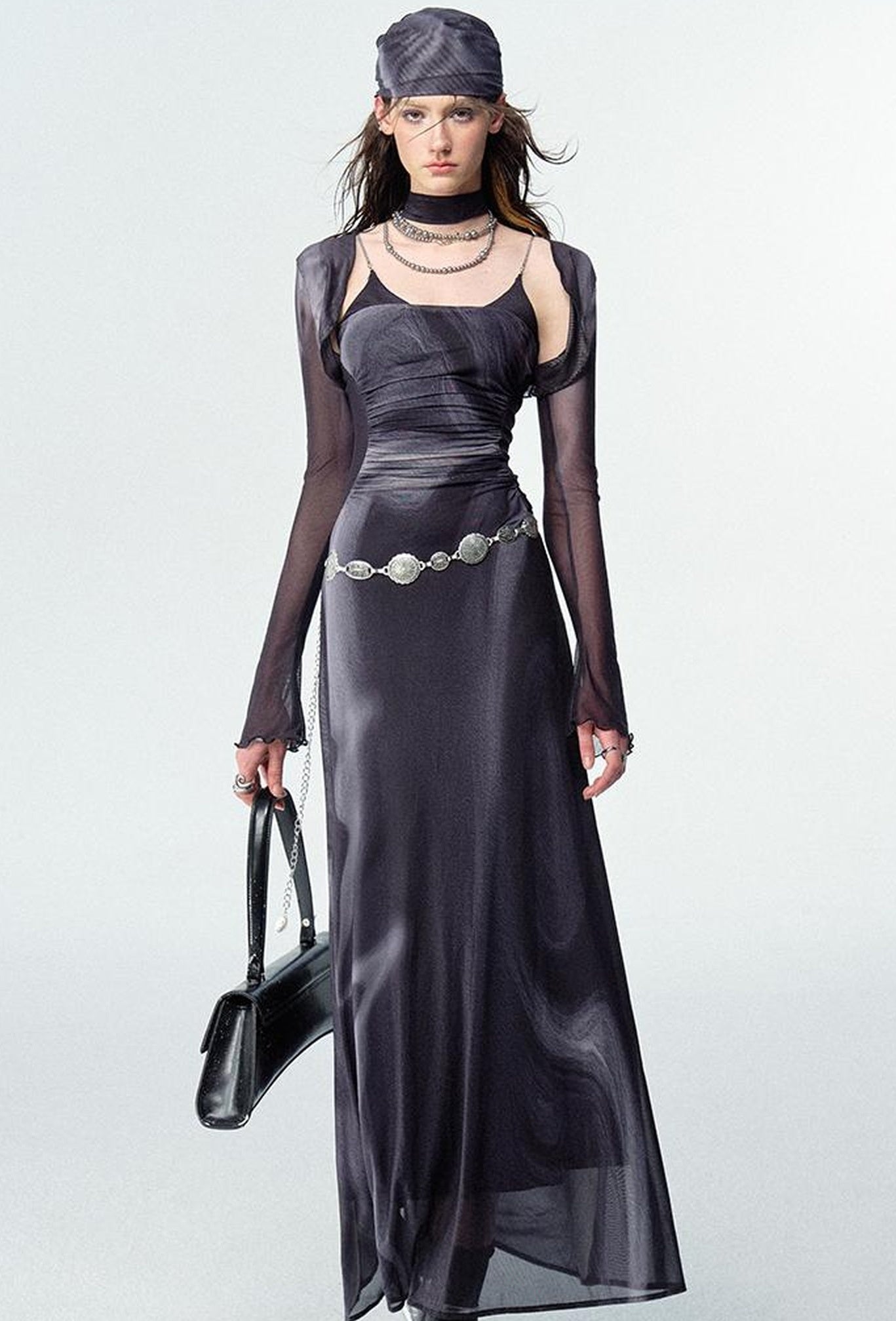 OfAkiva Colorful Off-Shoulder Strappy Island City Painting Dresses