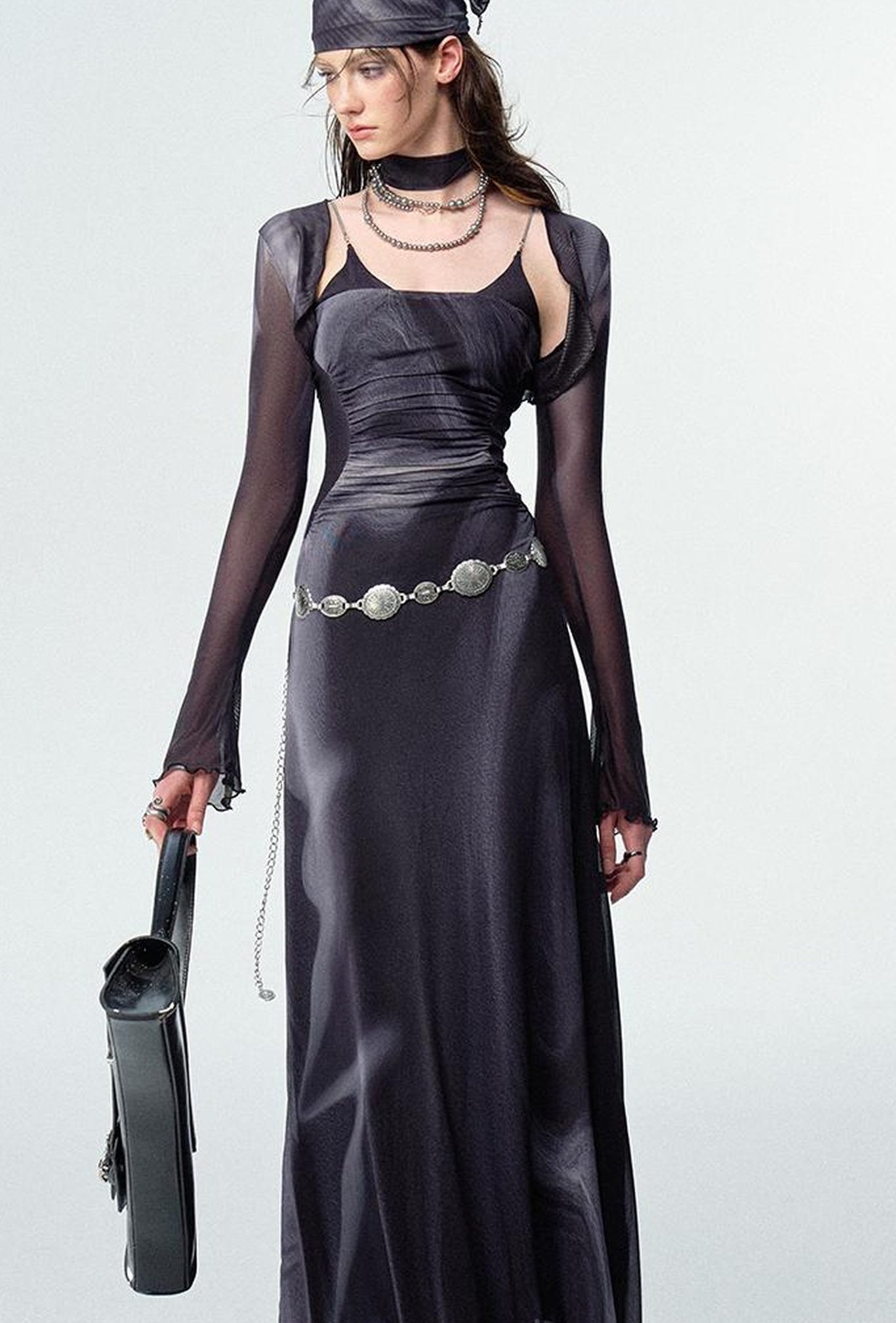 OfAkiva Colorful Off-Shoulder Strappy Island City Painting Dresses