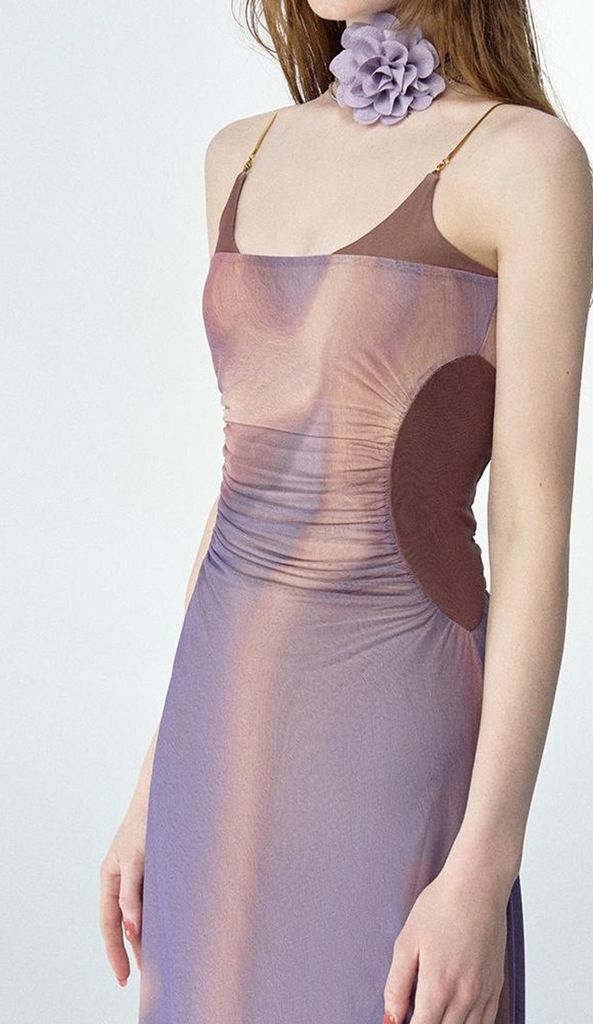 OfAkiva Colorful Off-Shoulder Strappy Island City Painting Dresses