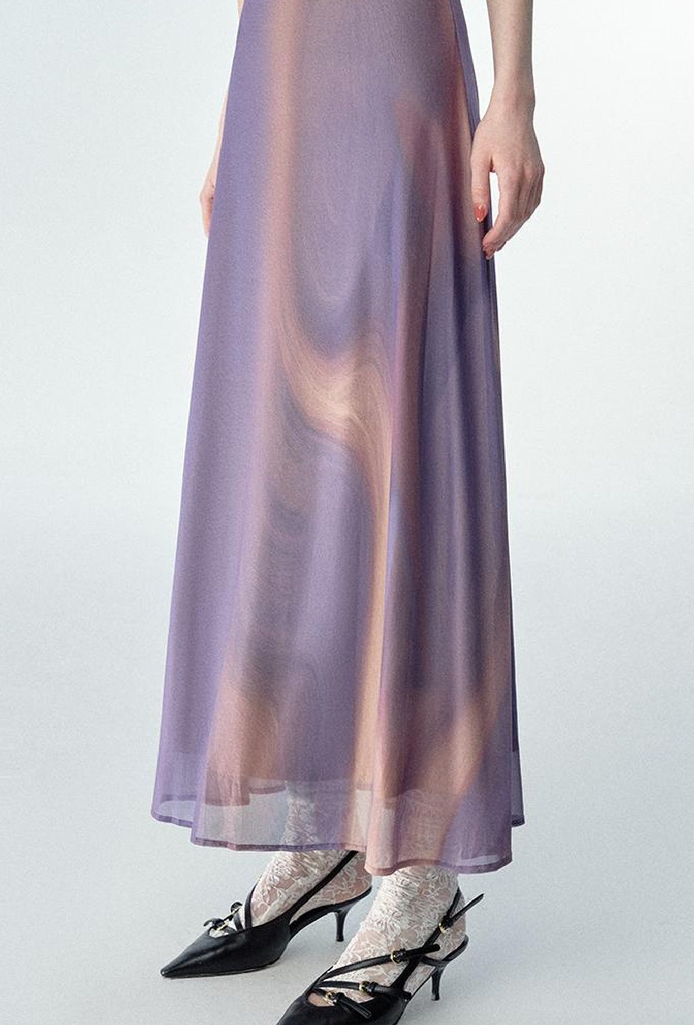 OfAkiva Colorful Off-Shoulder Strappy Island City Painting Dresses