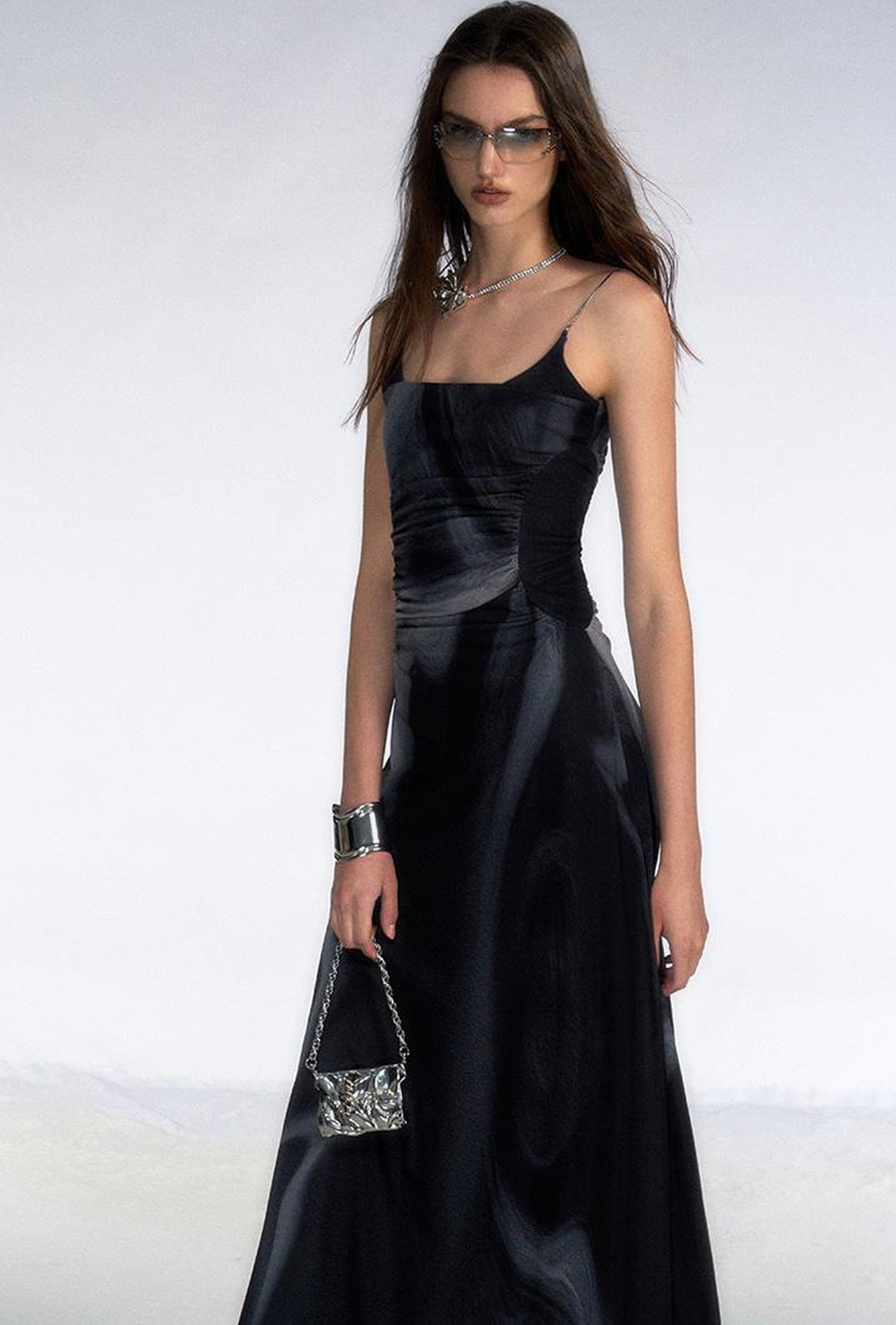 OfAkiva Colorful Off-Shoulder Strappy Island City Painting Dresses