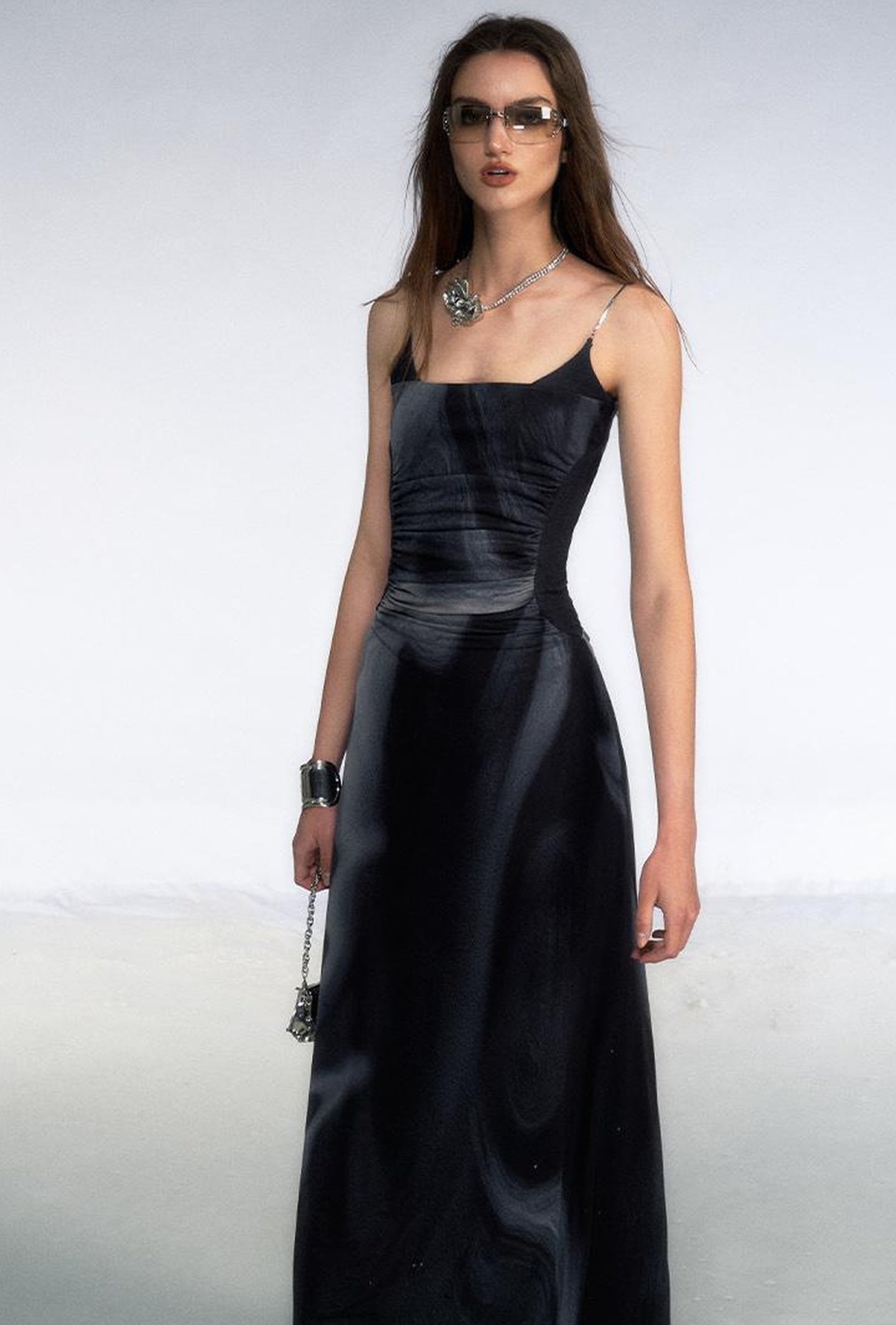 OfAkiva Colorful Off-Shoulder Strappy Island City Painting Dresses