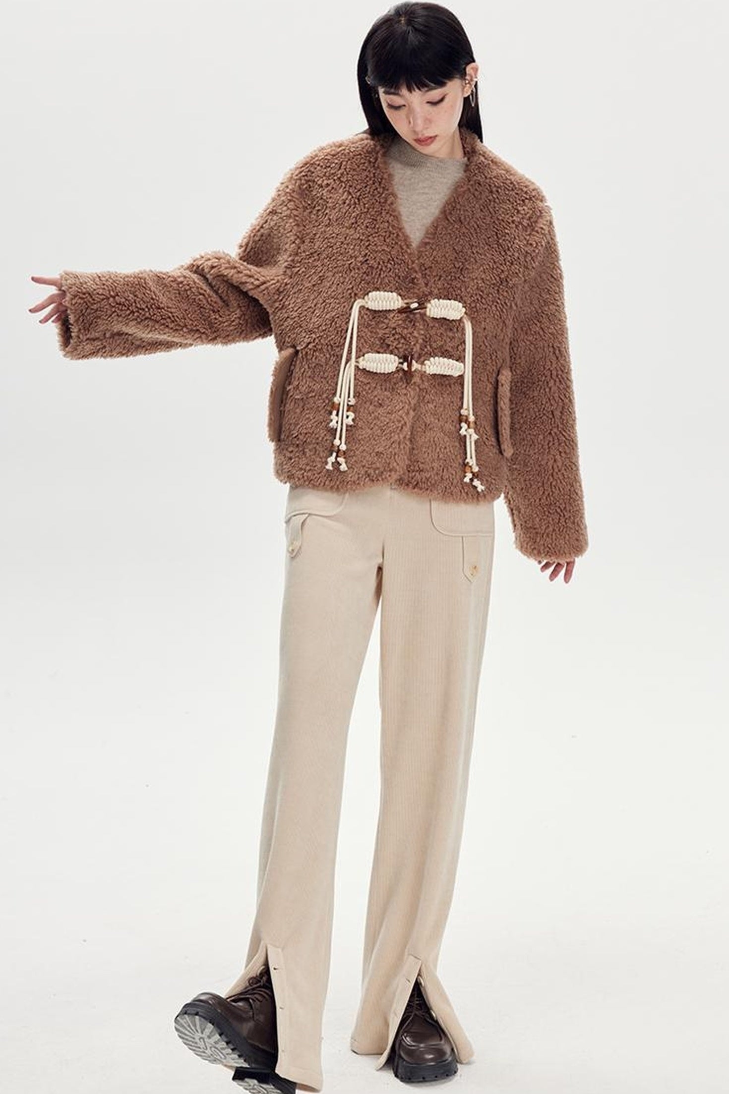 DIDDI MODA Comfy Corduroy High Waisted Straight Pants