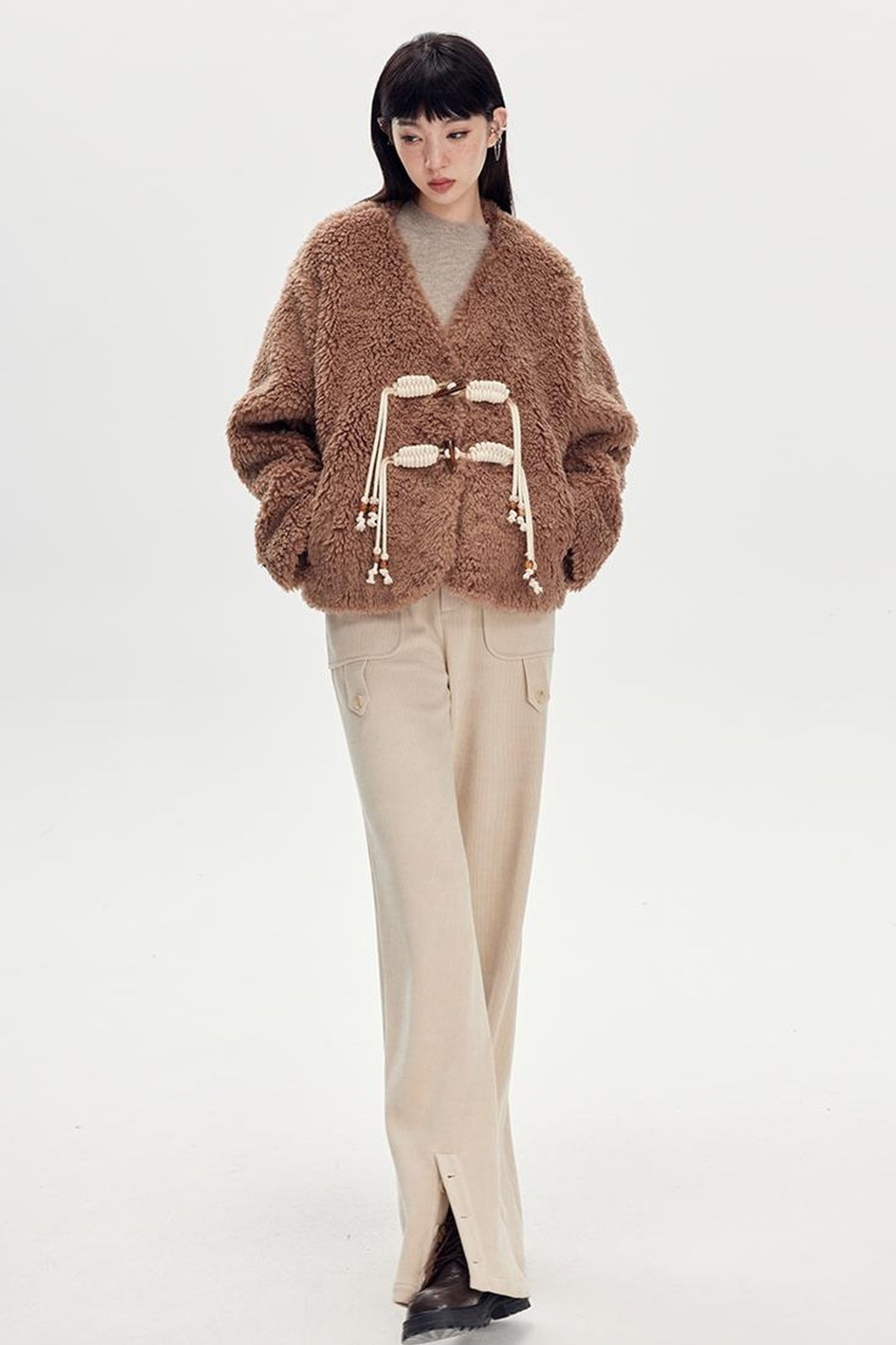 DIDDI MODA Comfy Corduroy High Waisted Straight Pants