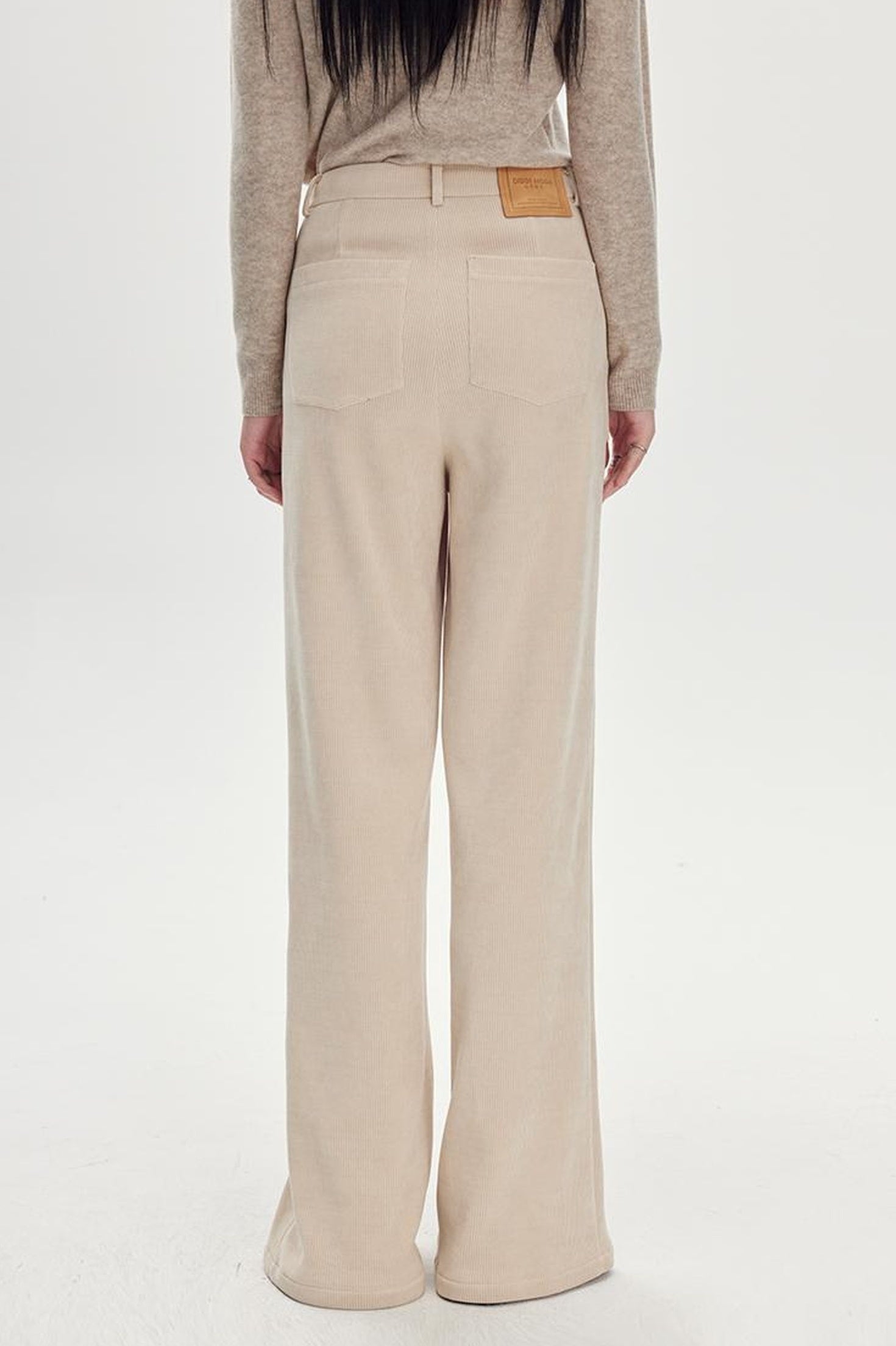 DIDDI MODA Comfy Corduroy High Waisted Straight Pants