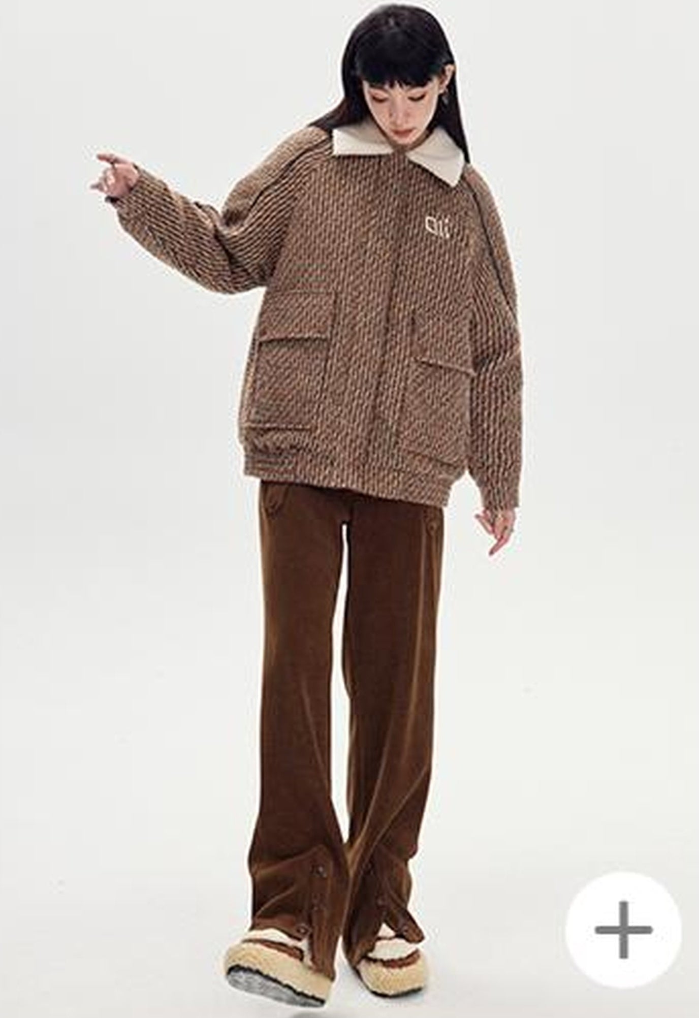 DIDDI MODA Comfy Corduroy High Waisted Straight Pants