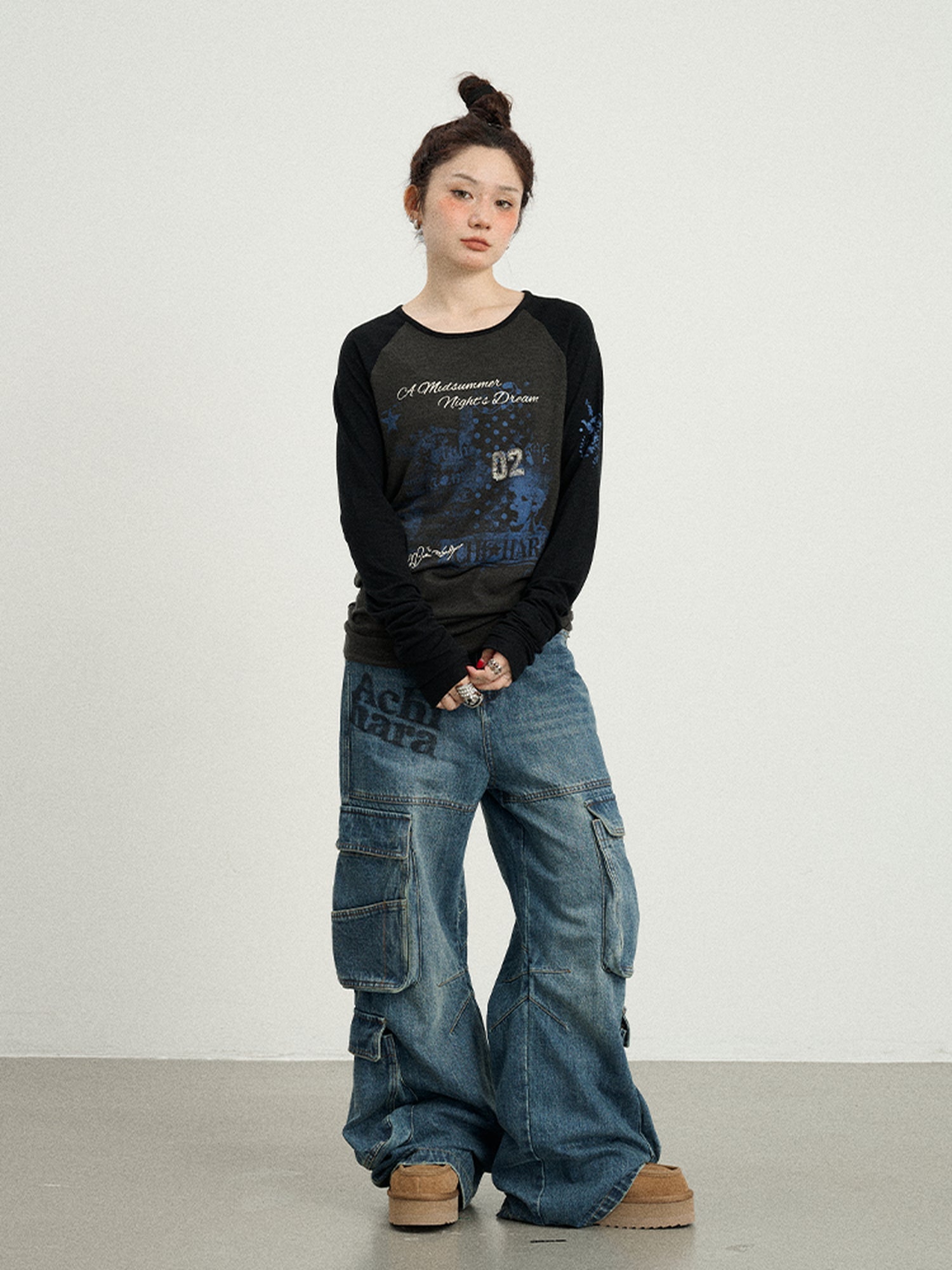 Achihara Cosmic Colorblock Long Sleeve Tee Shakespearean Romance Inspired