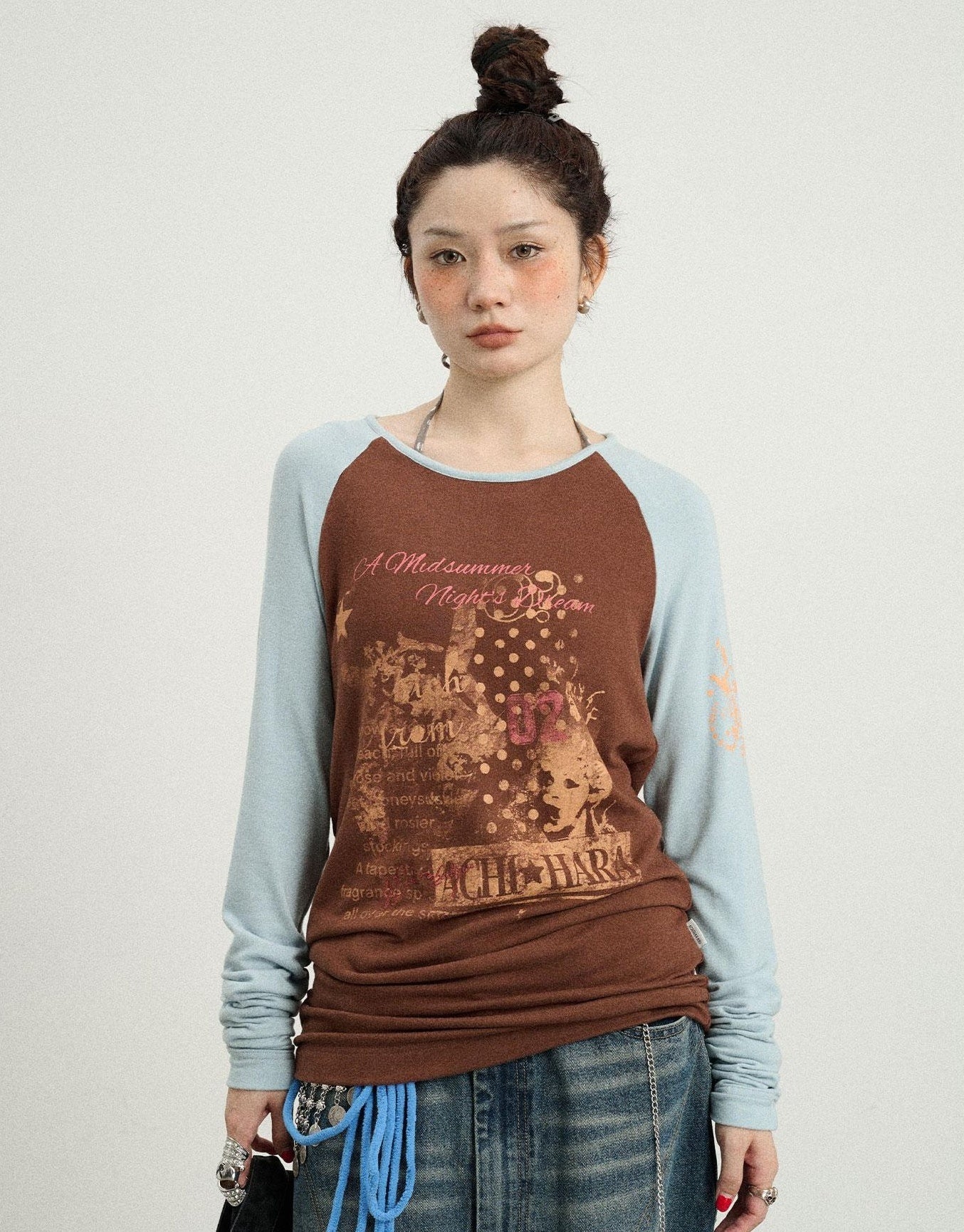 Achihara Cosmic Colorblock Long Sleeve Tee Shakespearean Romance Inspired