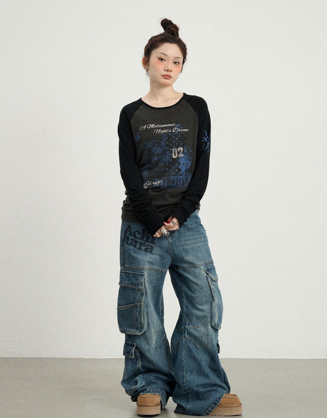 Achihara Cosmic Colorblock Long Sleeve Tee Shakespearean Romance Inspired