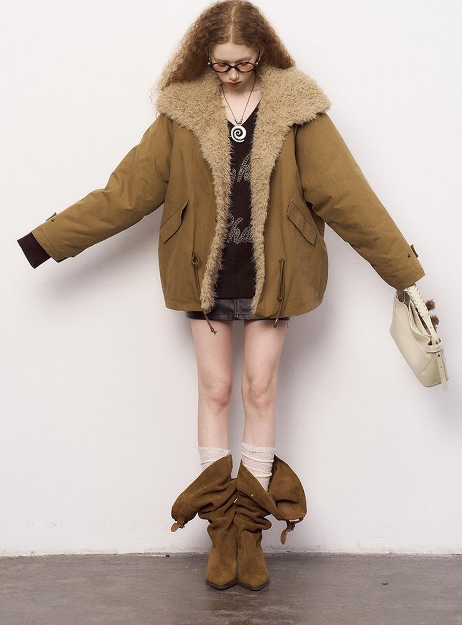 DIDDI MODA Cozy Fleece Bomber Jacket