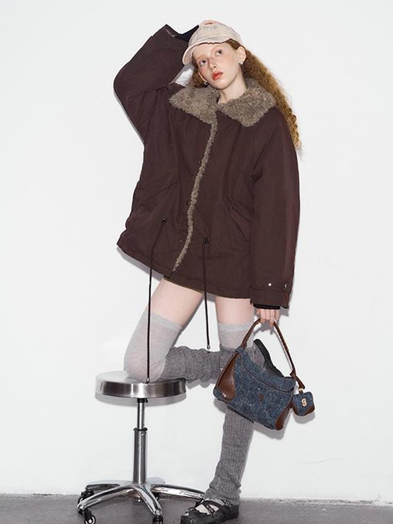 DIDDI MODA Cozy Fleece Bomber Jacket