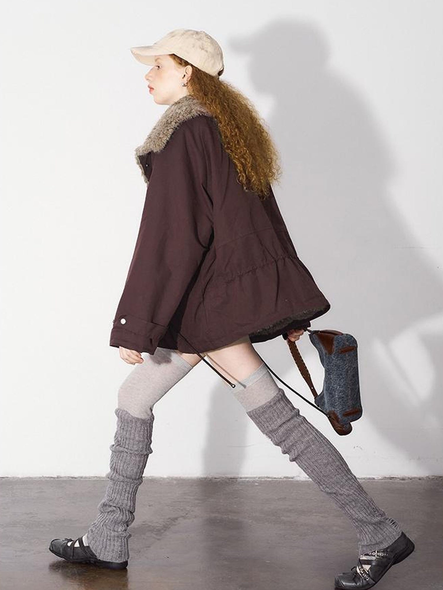 DIDDI MODA Cozy Fuzzy Bomber Jacket Winter Sweet Cool