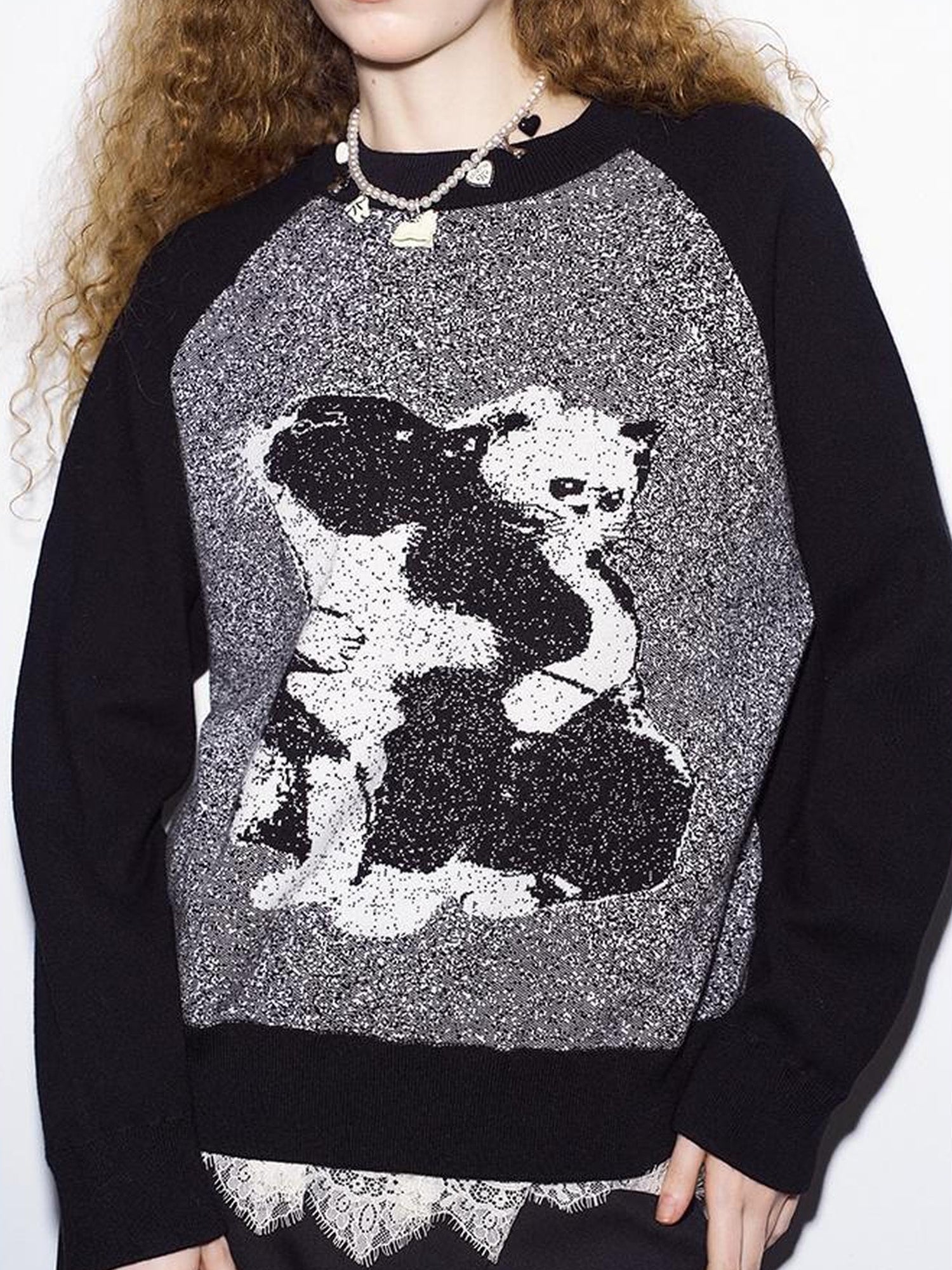 DIDDI MODA Cozy Knit Cat Sweater Winter Comfort Fit