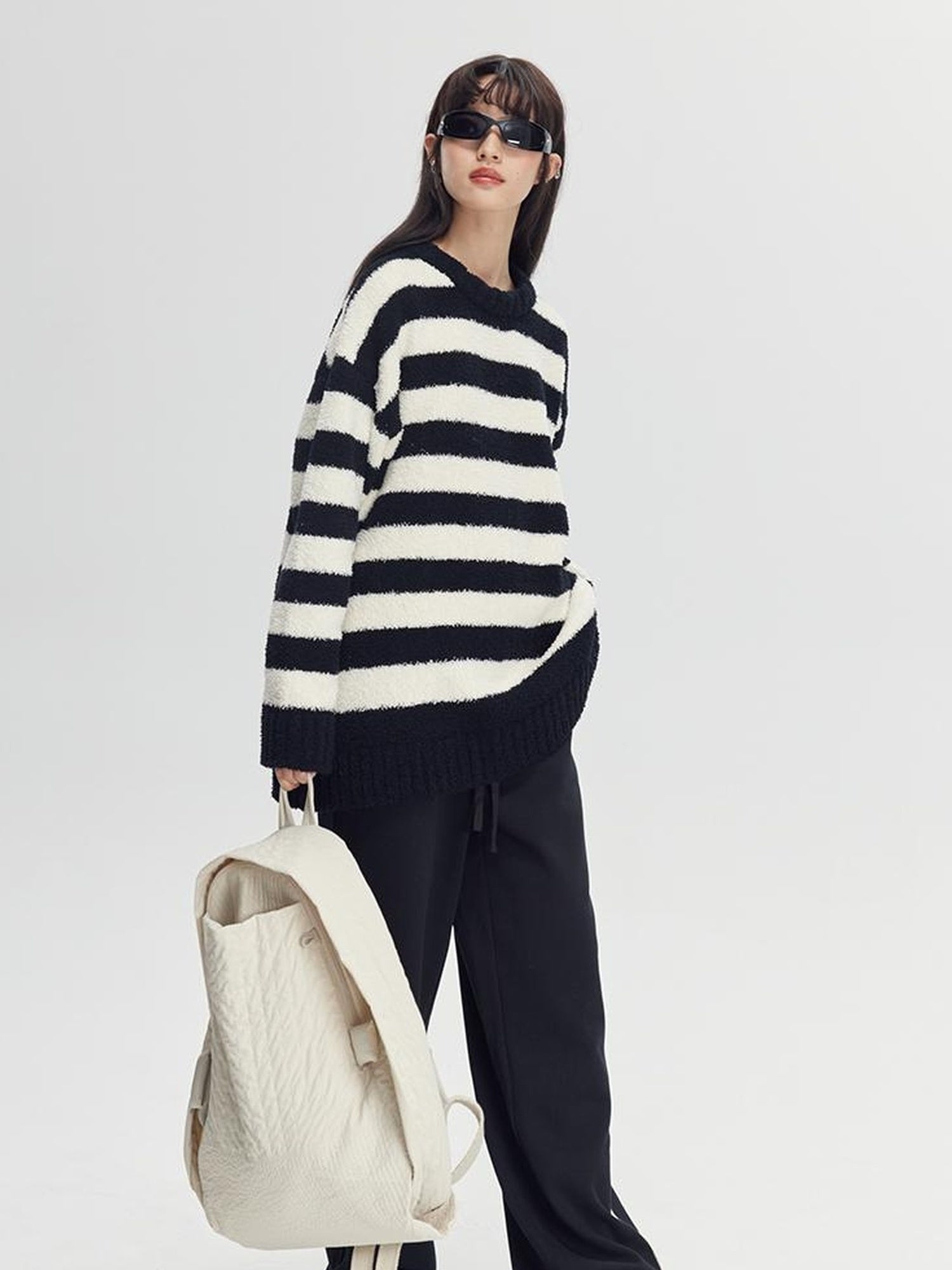 DIDDI MODA Cozy Loop Knit Stripe Sweater