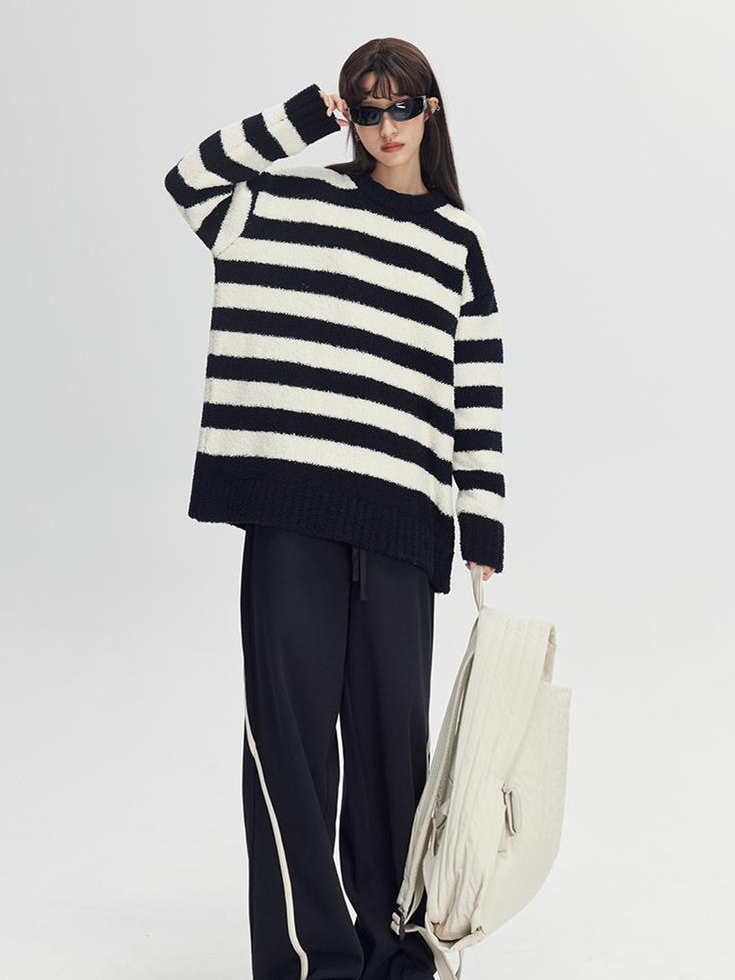 DIDDI MODA Cozy Loop Knit Stripe Sweater