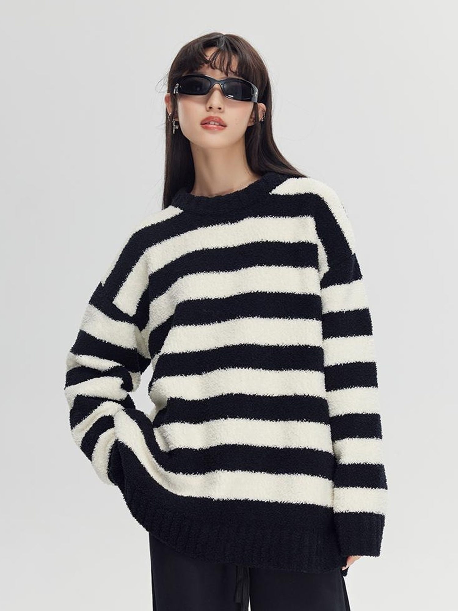DIDDI MODA Cozy Loop Knit Stripe Sweater