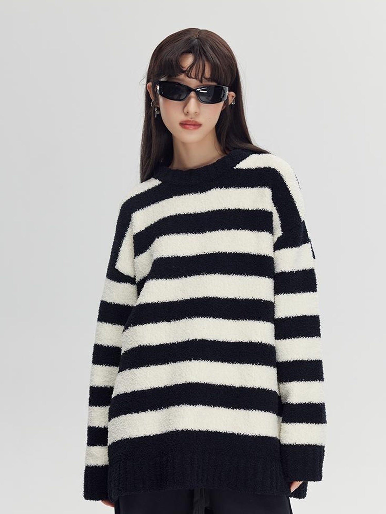 DIDDI MODA Cozy Loop Knit Stripe Sweater