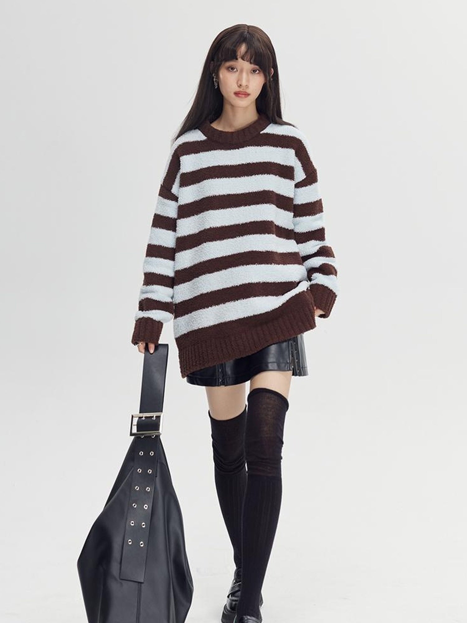 DIDDI MODA Cozy Loop Knit Stripe Sweater