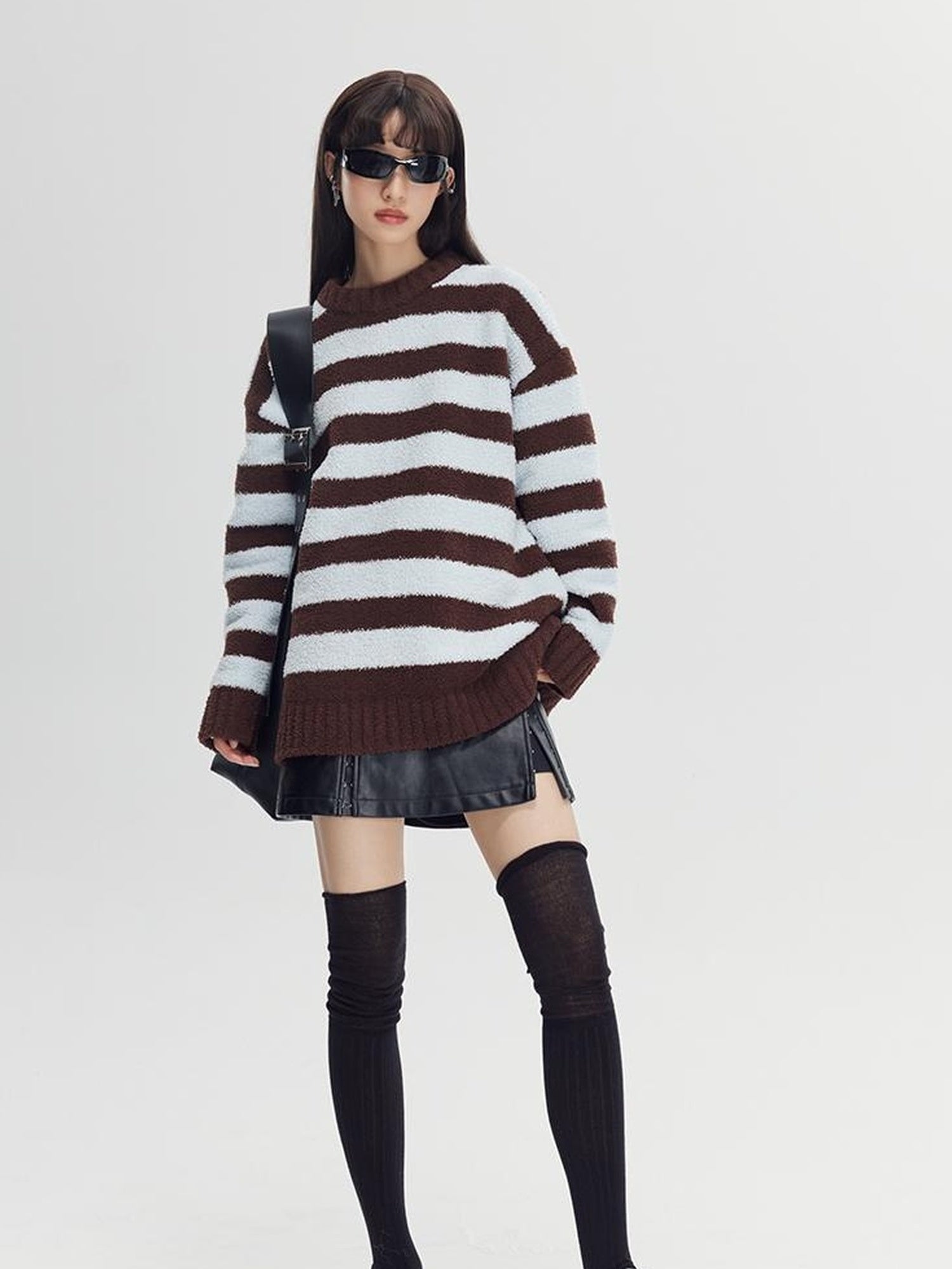 DIDDI MODA Cozy Loop Knit Stripe Sweater