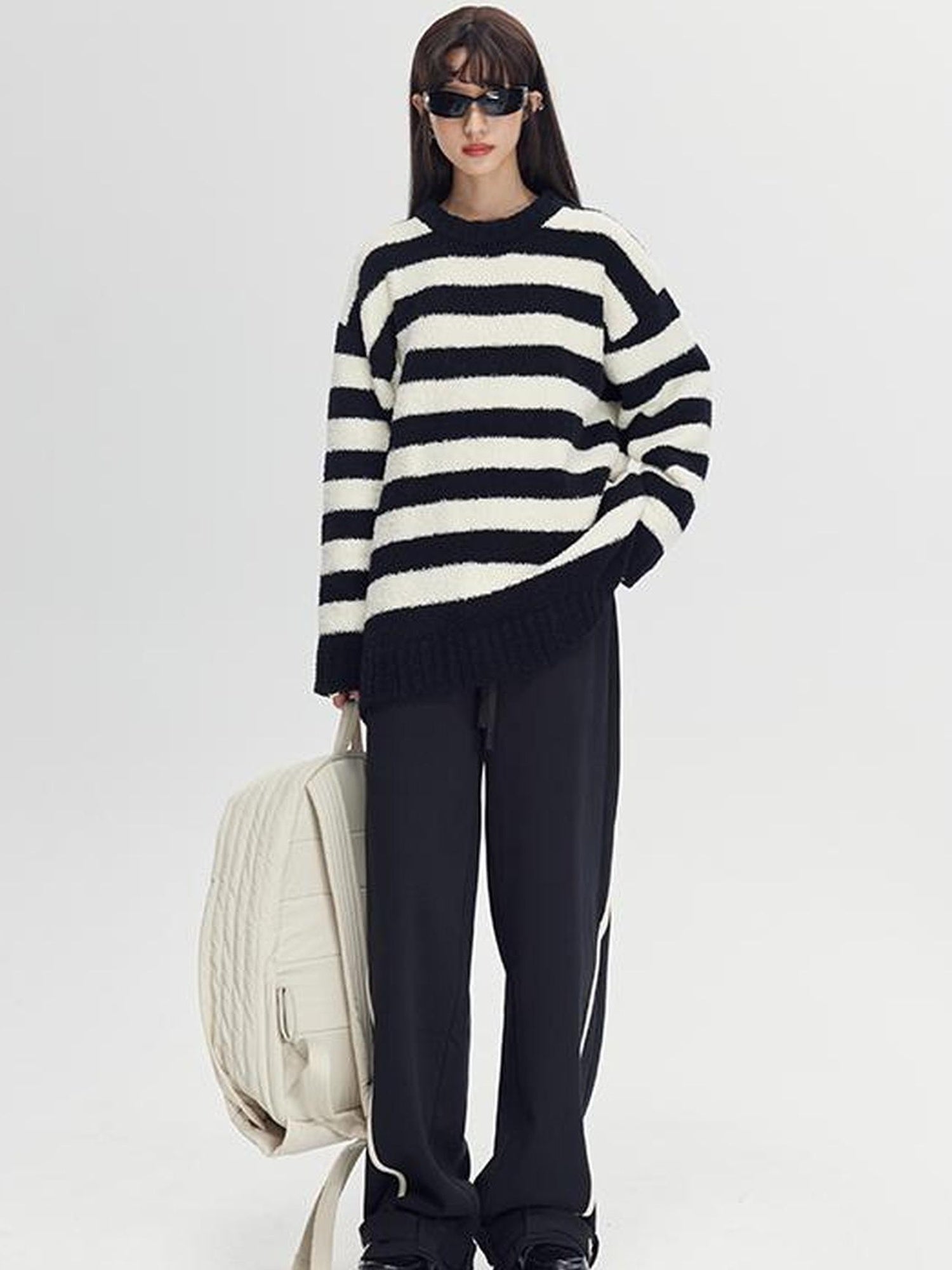 DIDDI MODA Cozy Loop Knit Stripe Sweater
