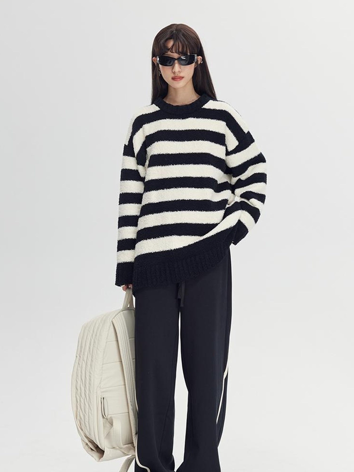 DIDDI MODA Cozy Loop Knit Stripe Sweater