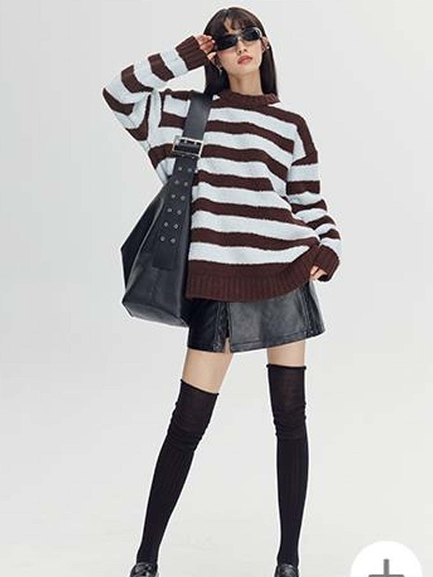 DIDDI MODA Cozy Loop Knit Stripe Sweater