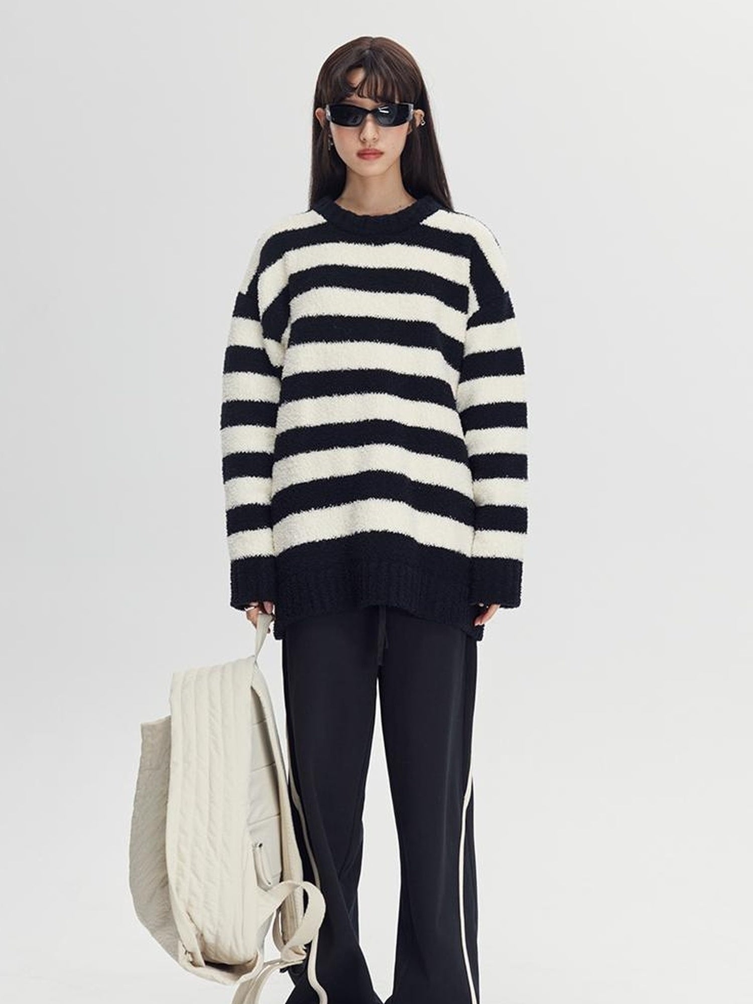DIDDI MODA Cozy Loop Knit Stripe Sweater