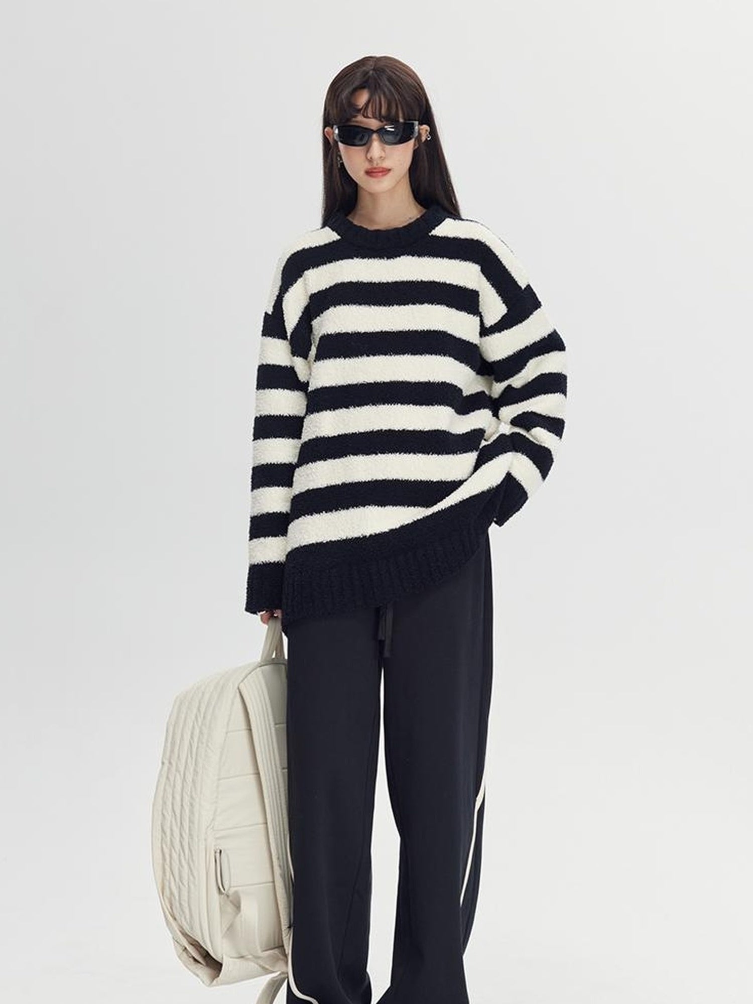 DIDDI MODA Cozy Loop Knit Stripe Sweater