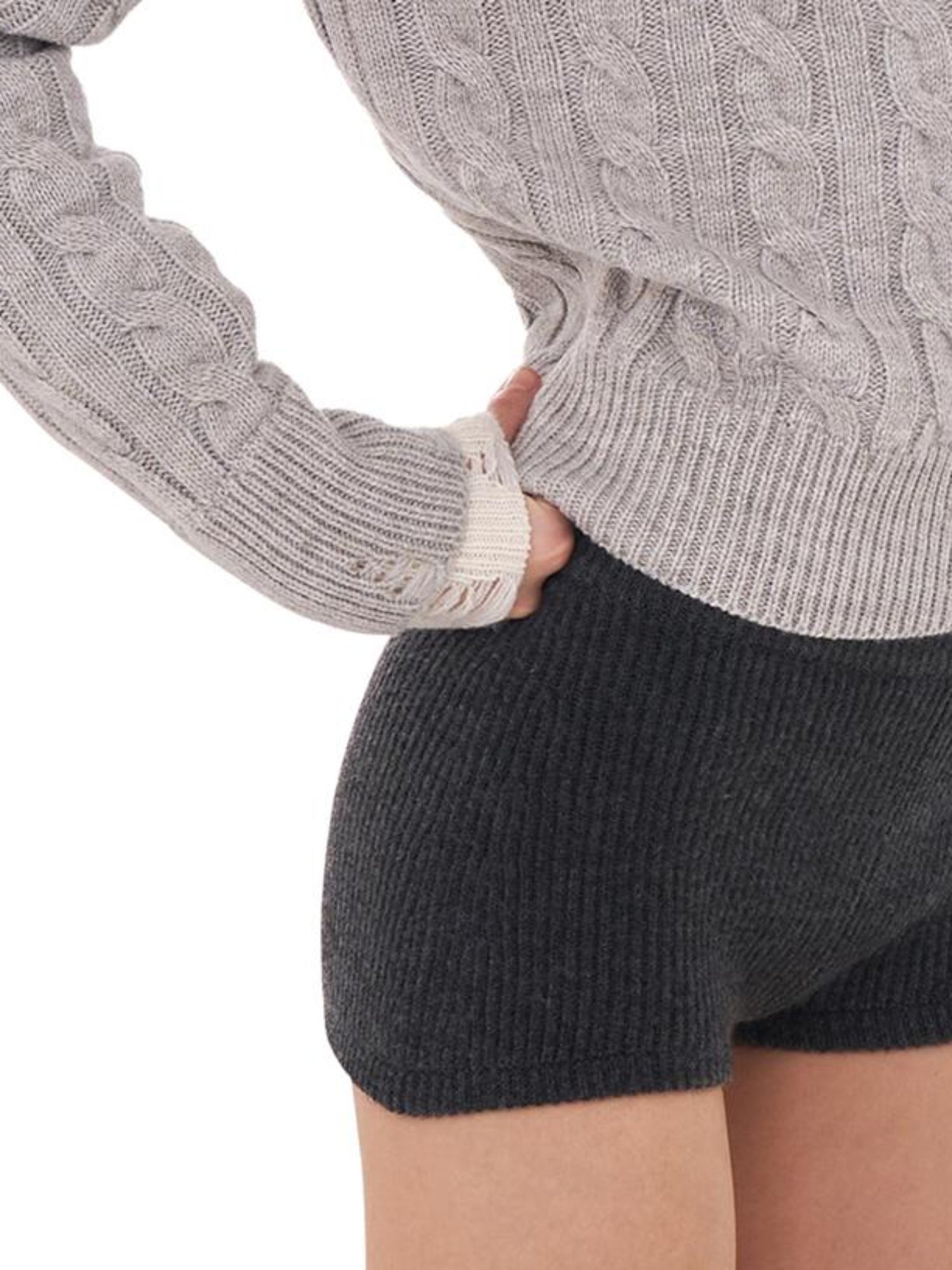 SweetChilling Cozy Minimalist Knit Shorts For Fall Winter Outfits