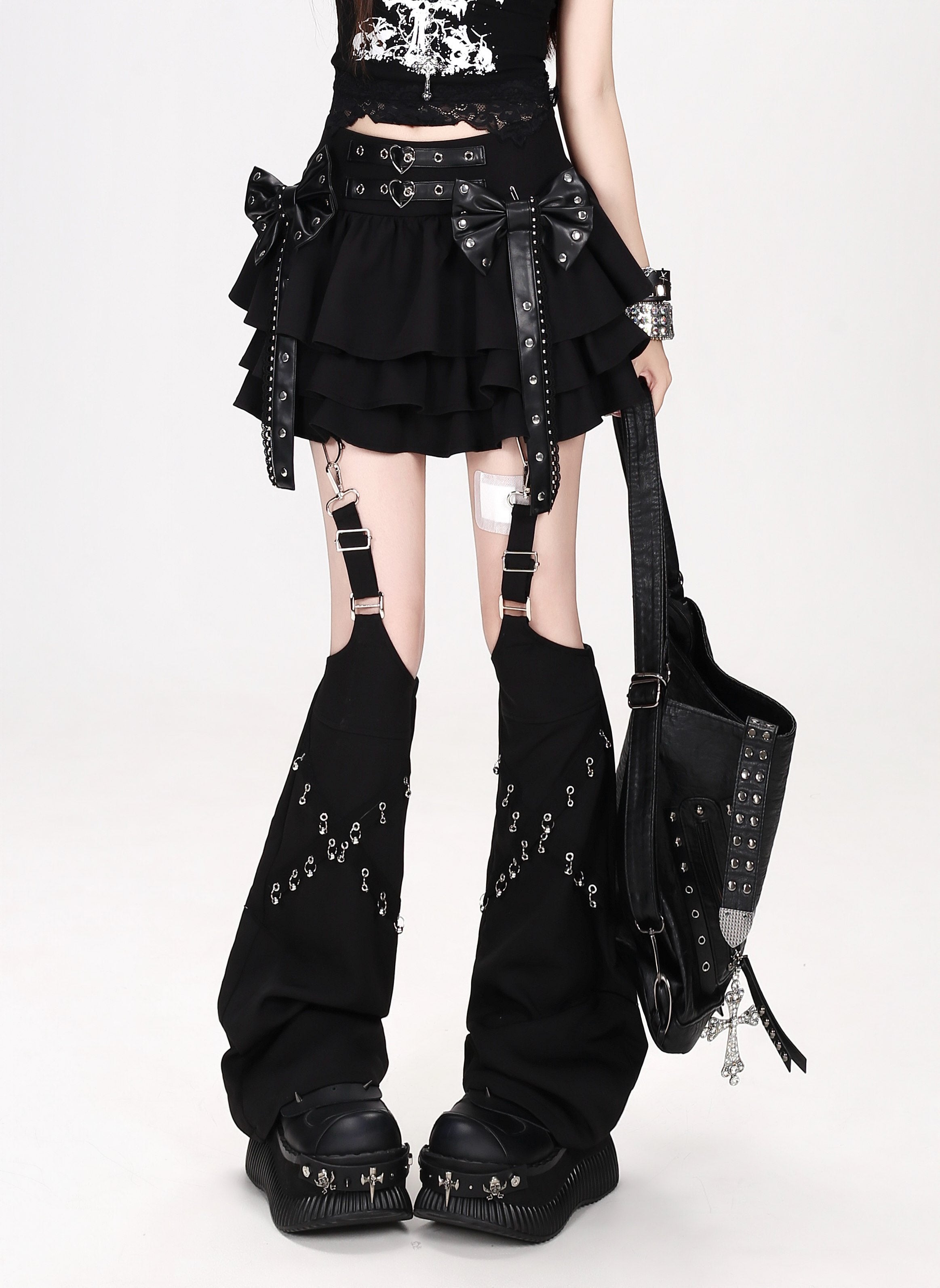 Crazy_Girl_Bow_Heavy_Embellished_Punk_High_Waist_Women&