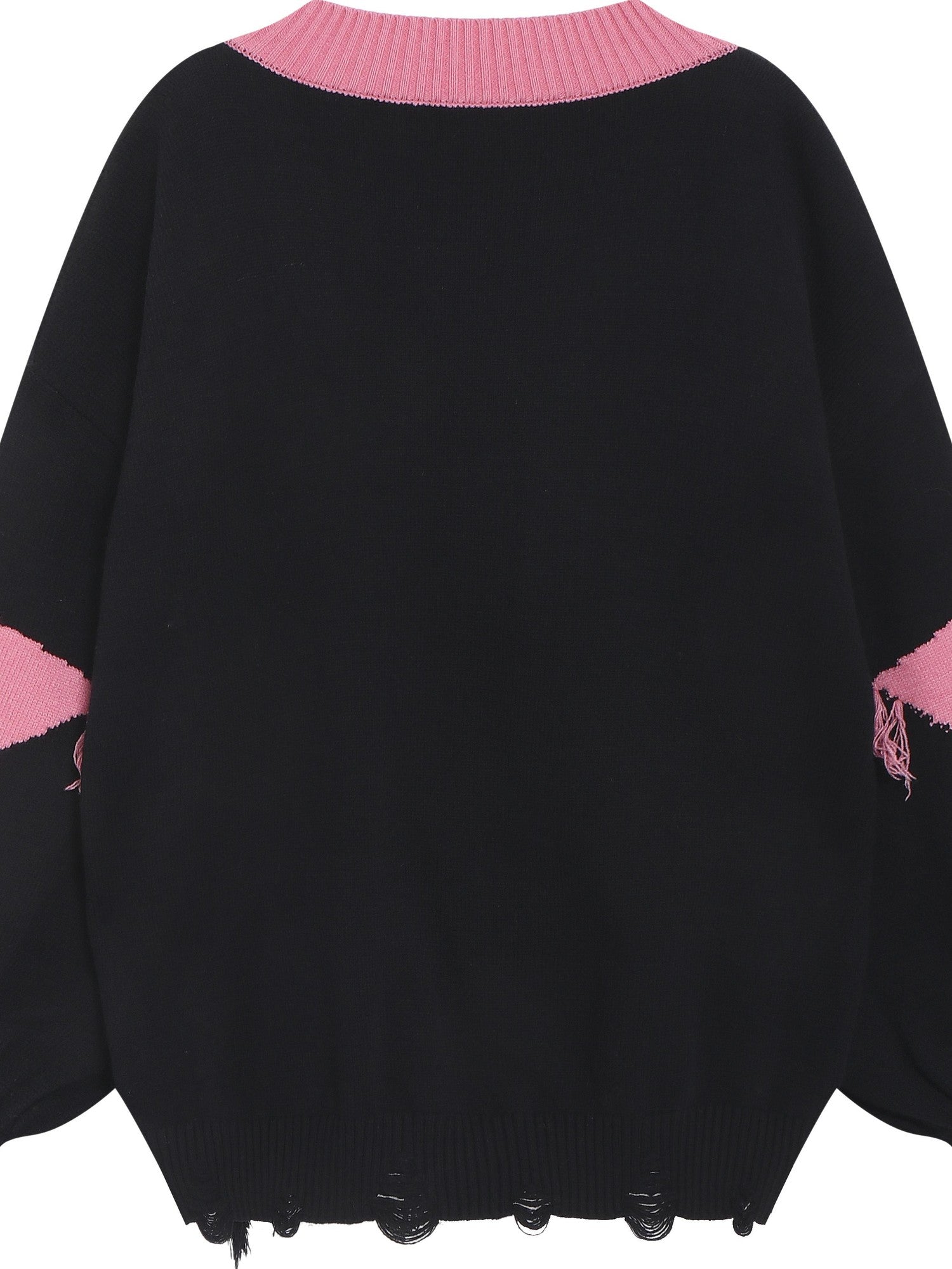 Crazy Girl Dark Star Knitted V-neck Loose Mid Length Women&