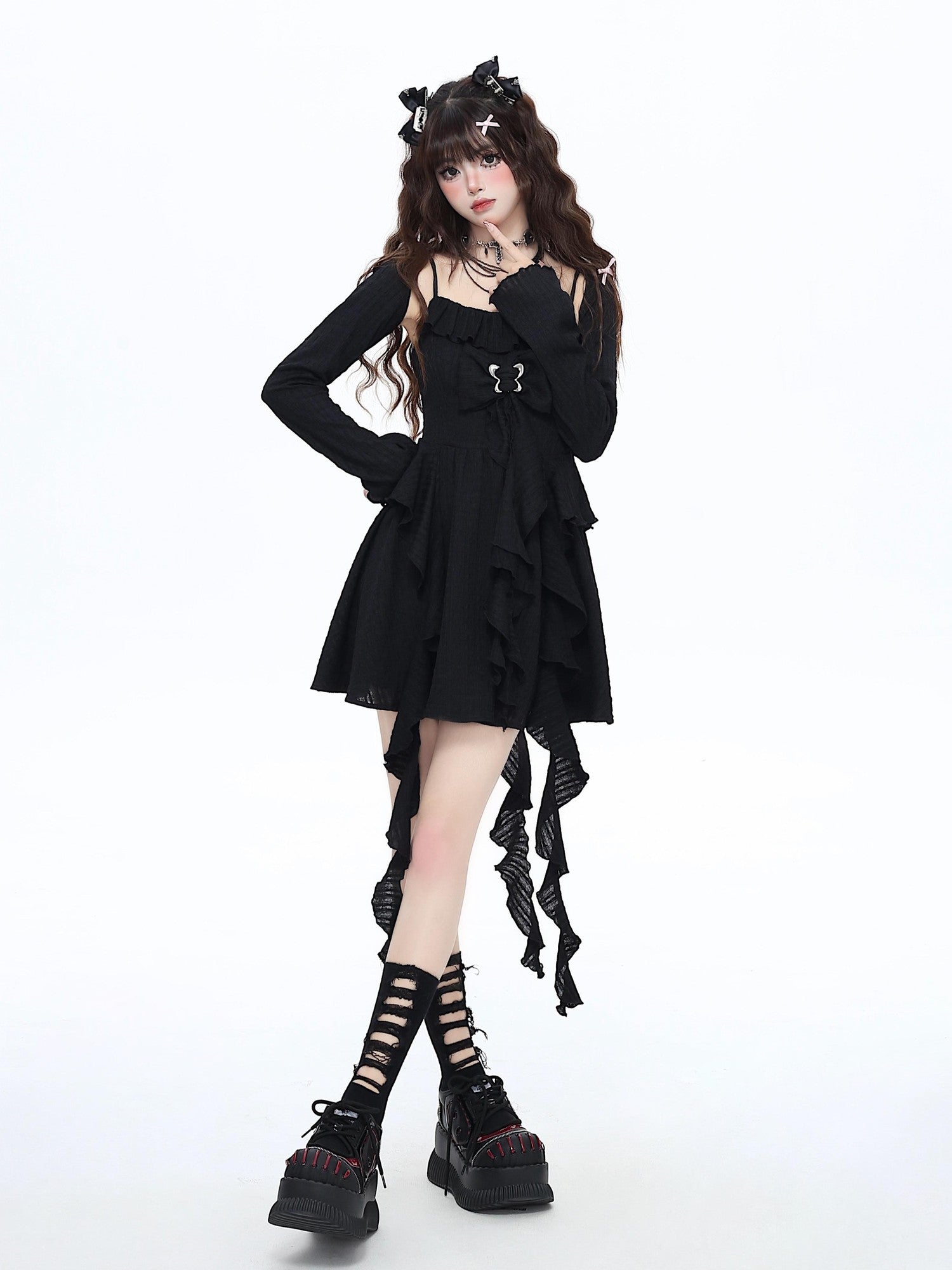 Crazy Girl Ethereal French Waist Cinched Spaghetti Strap Women&