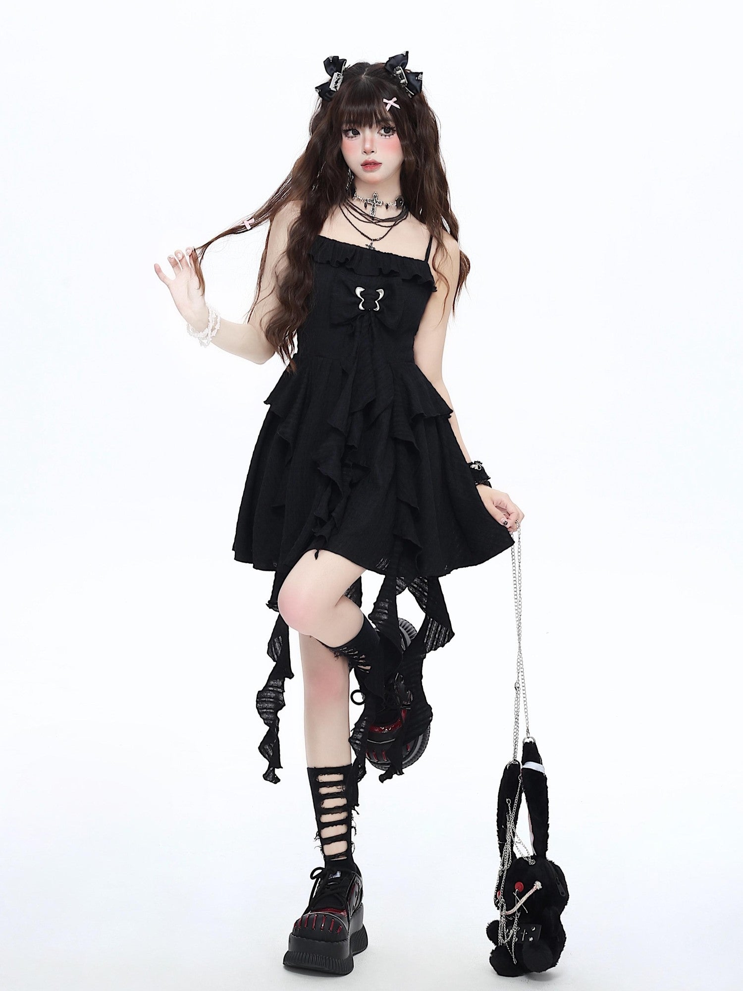 Crazy Girl Ethereal French Waist Cinched Spaghetti Strap Women&